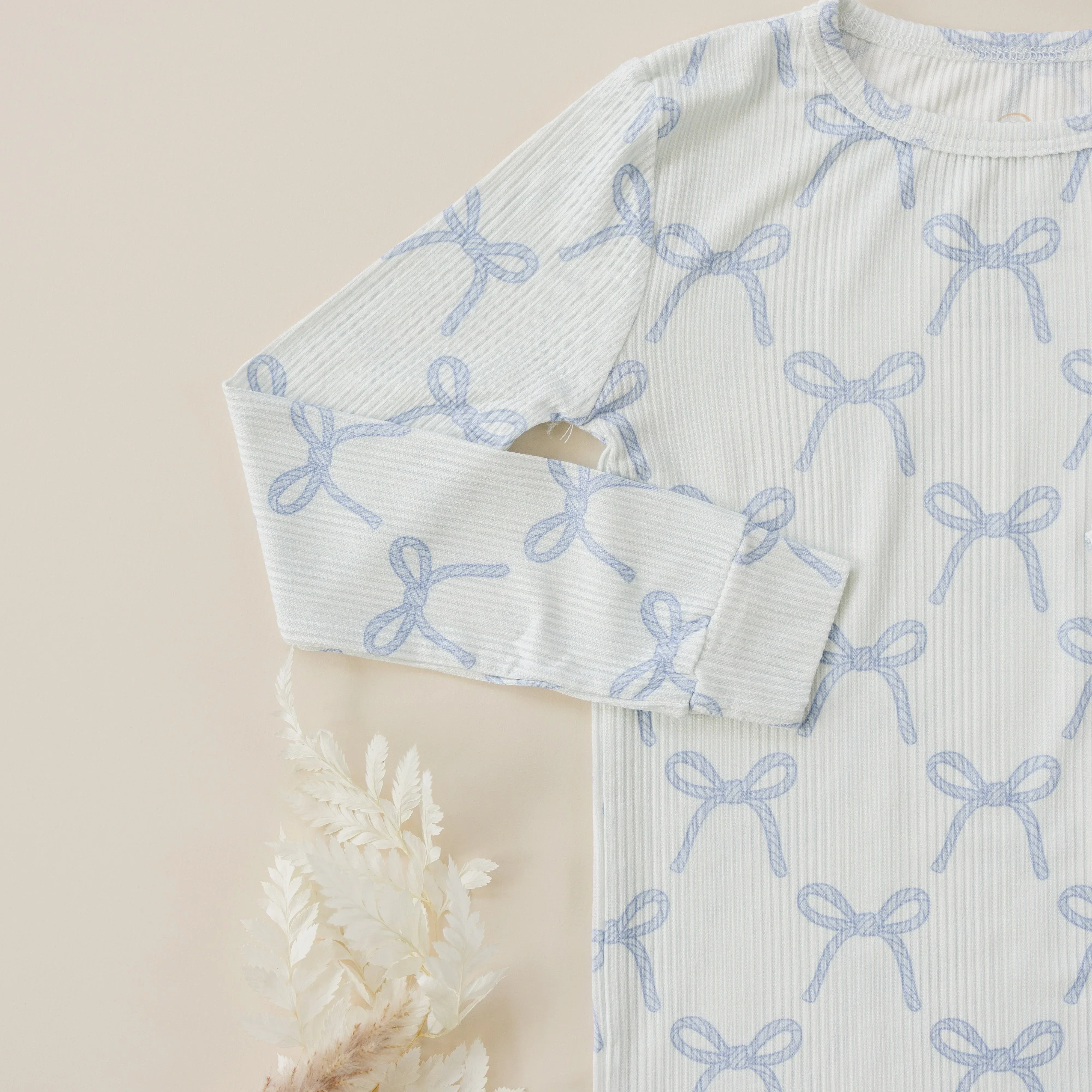 Blue Belle 2pc Ribbed Bamboo Pajamas - Image 3