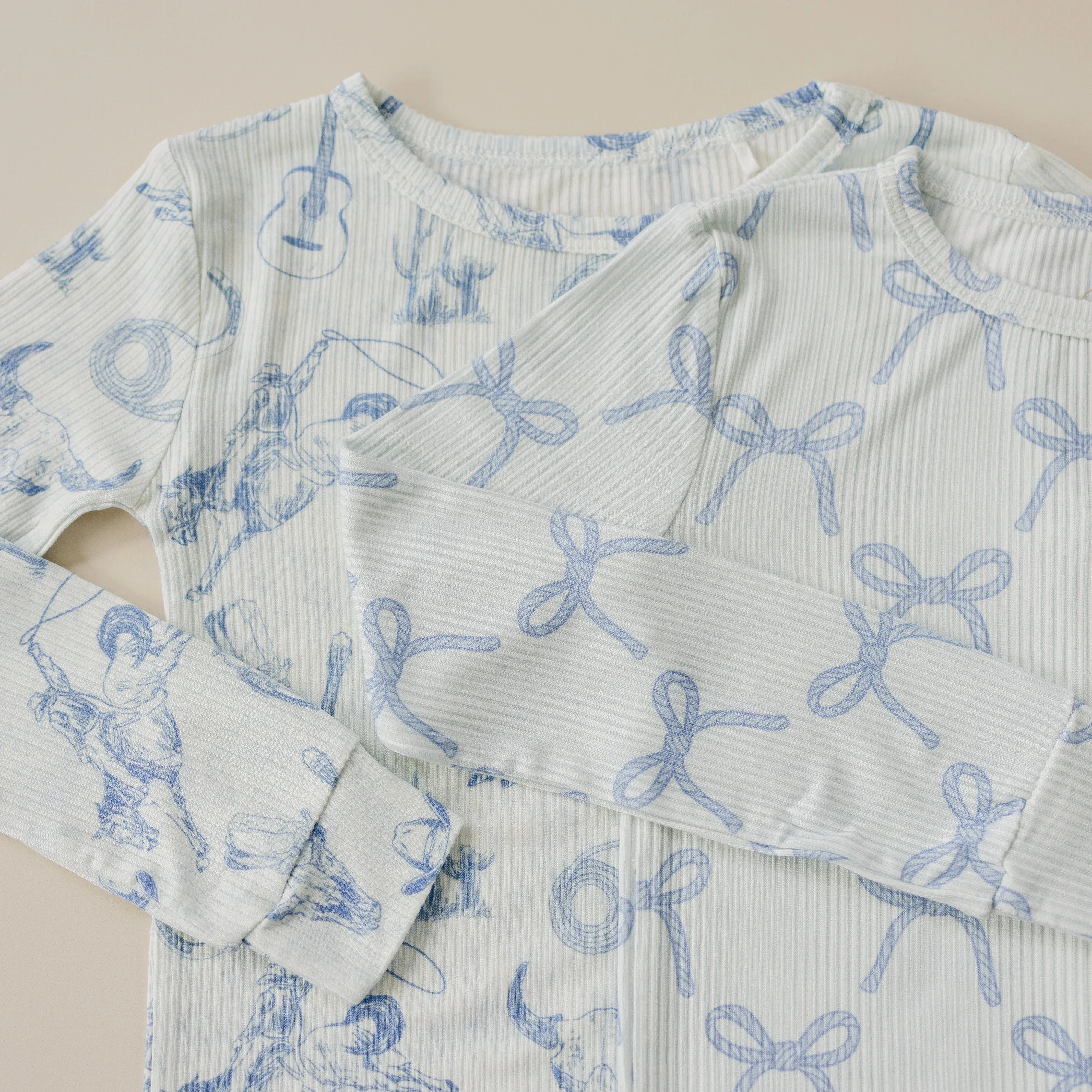 Blue Belle 2pc Ribbed Bamboo Pajamas - Image 5