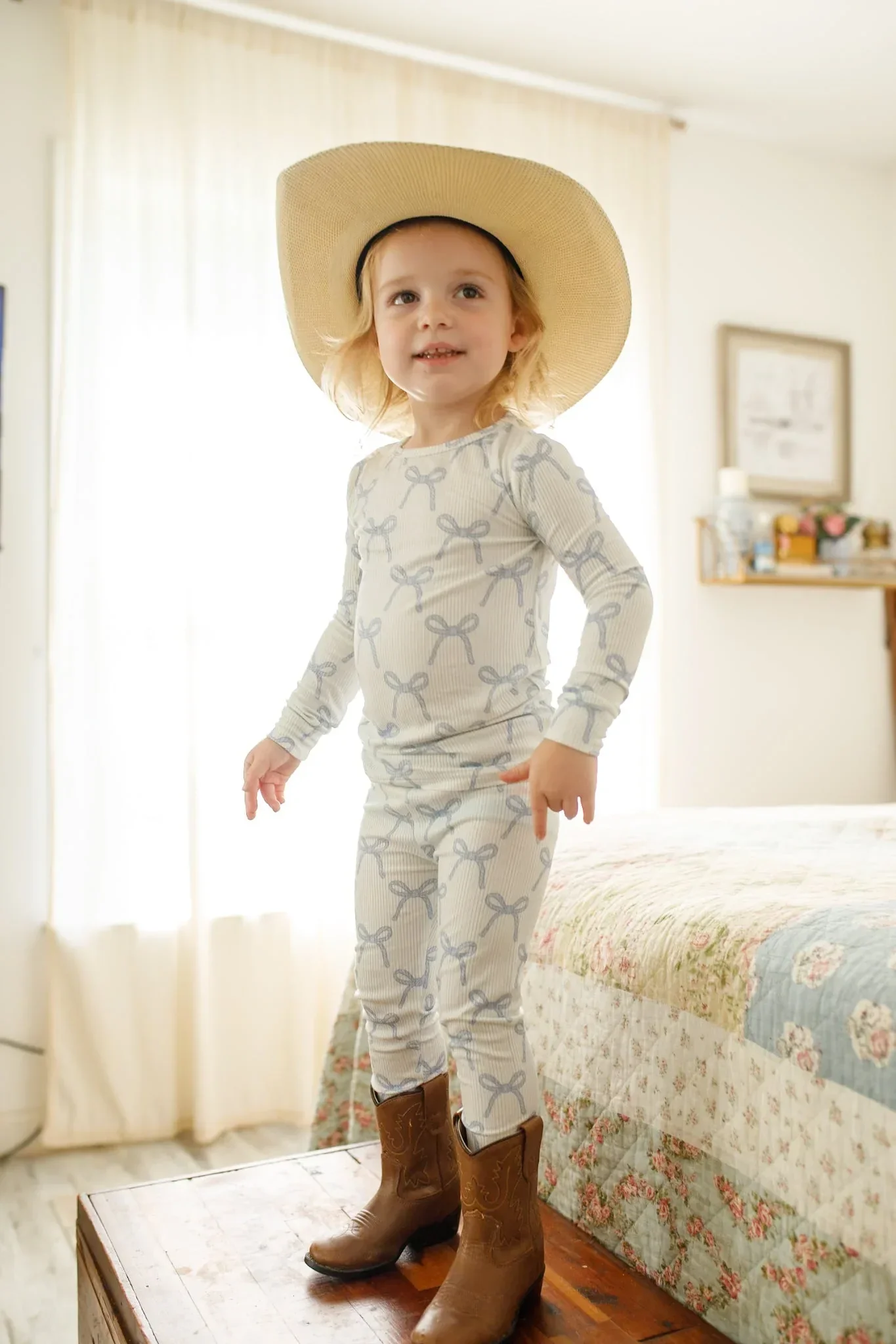 Blue Belle 2pc Ribbed Bamboo Pajamas - Image 7