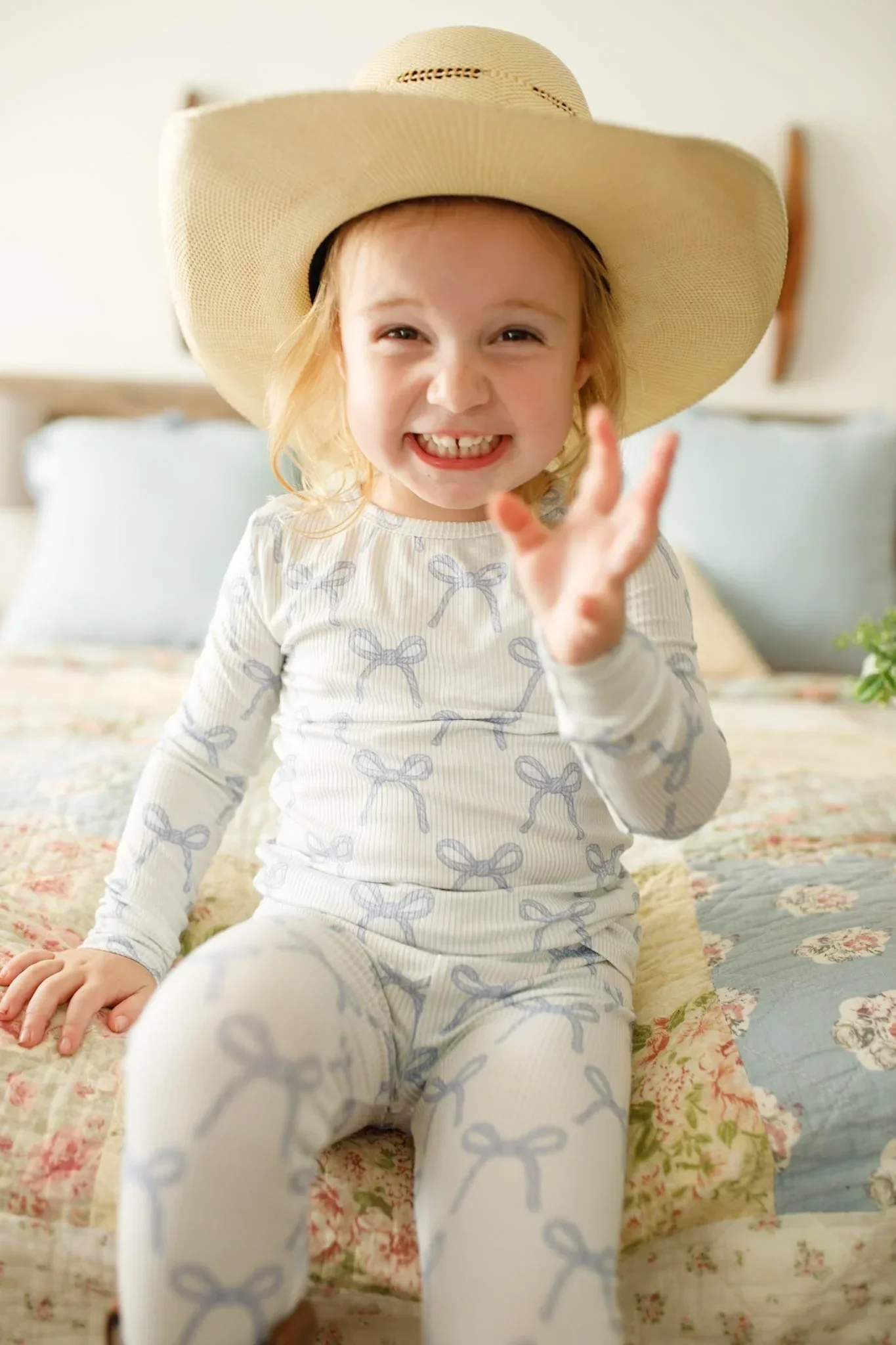 Blue Belle 2pc Ribbed Bamboo Pajamas - Image 8