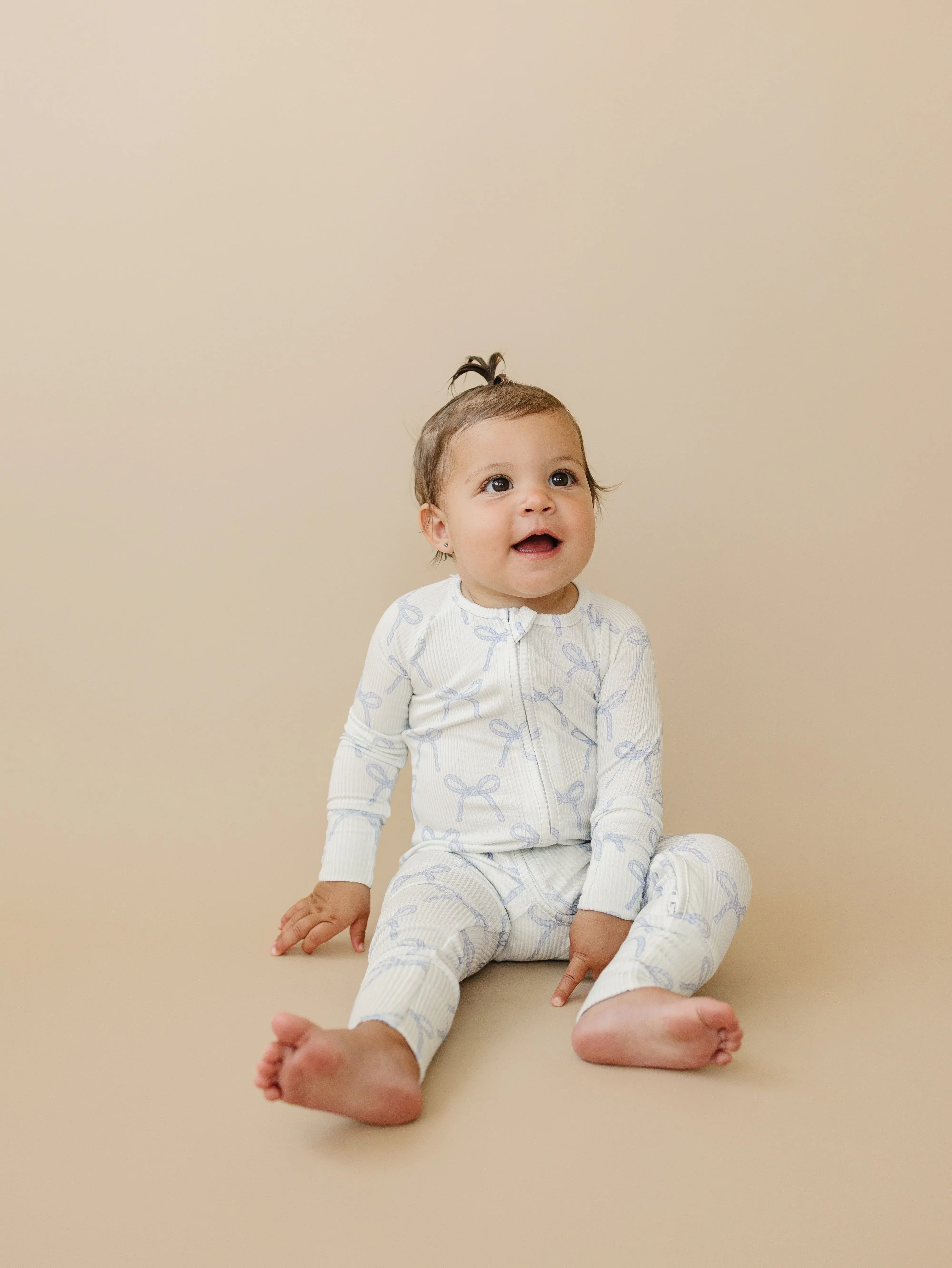 Blue Belle Ribbed Bamboo Zippy Pajamas - Image 11