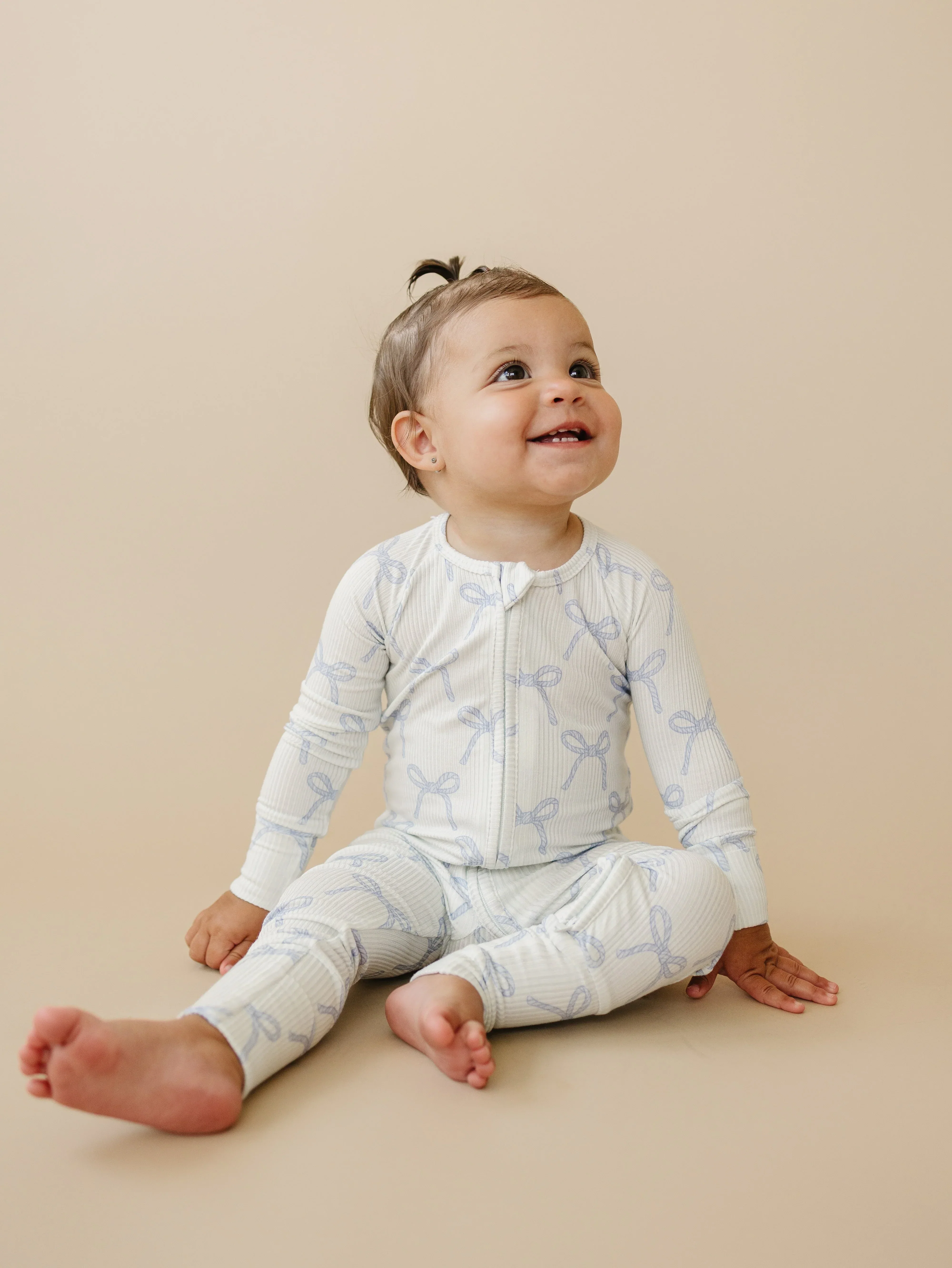Blue Belle Ribbed Bamboo Zippy Pajamas - Image 12