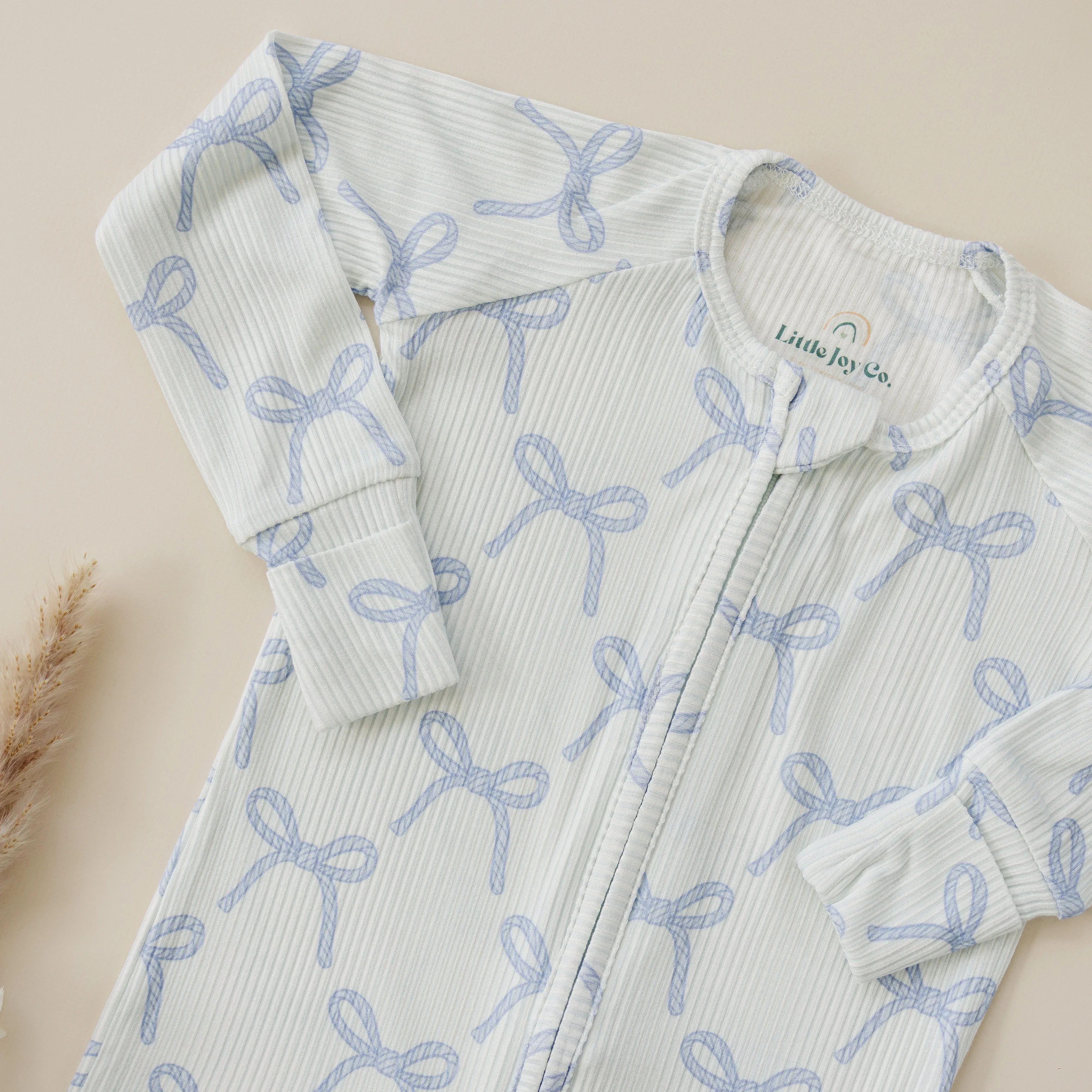 Blue Belle Ribbed Bamboo Zippy Pajamas - Image 13