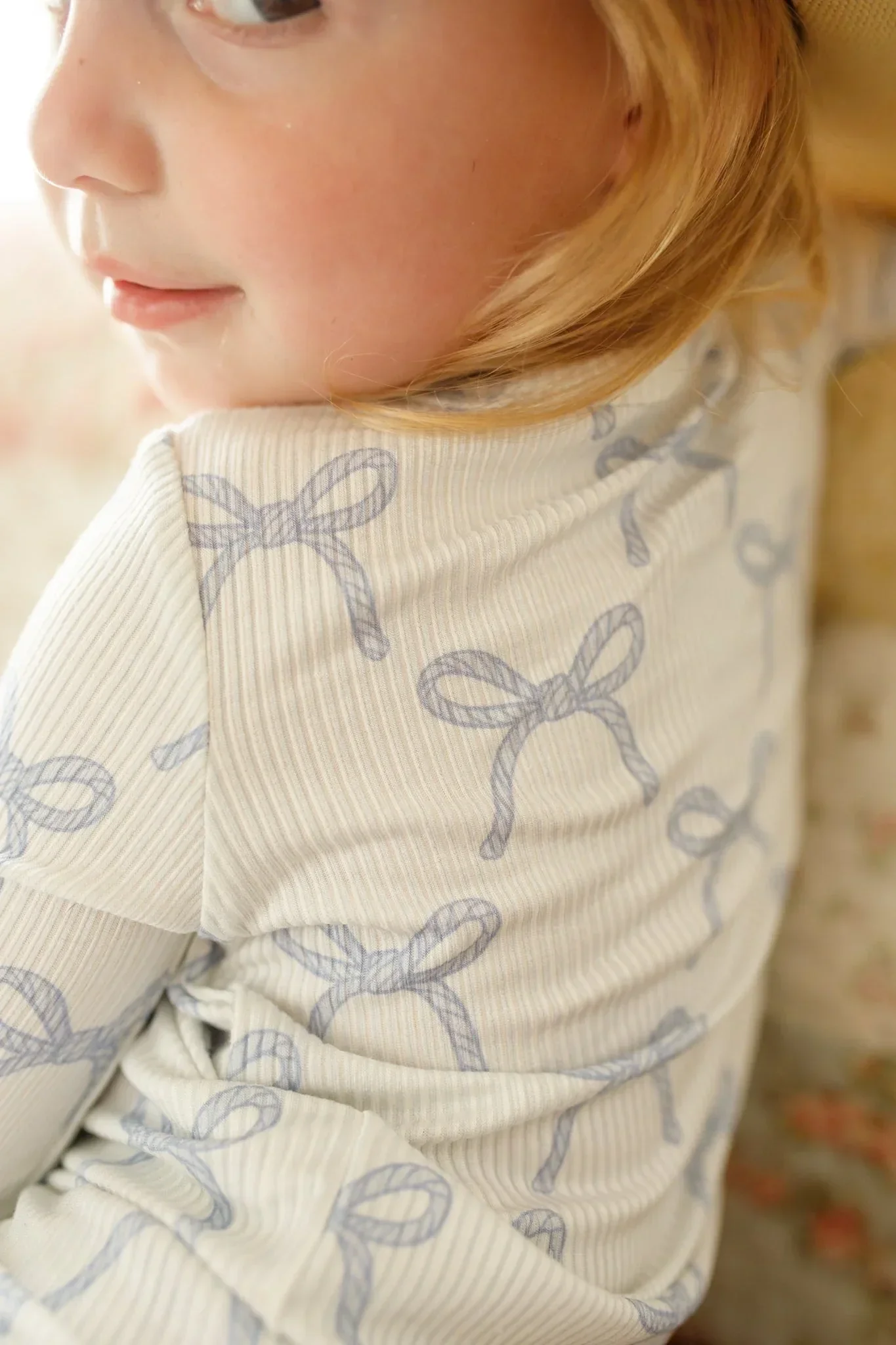 Blue Belle Ribbed Bamboo Zippy Pajamas - Image 2