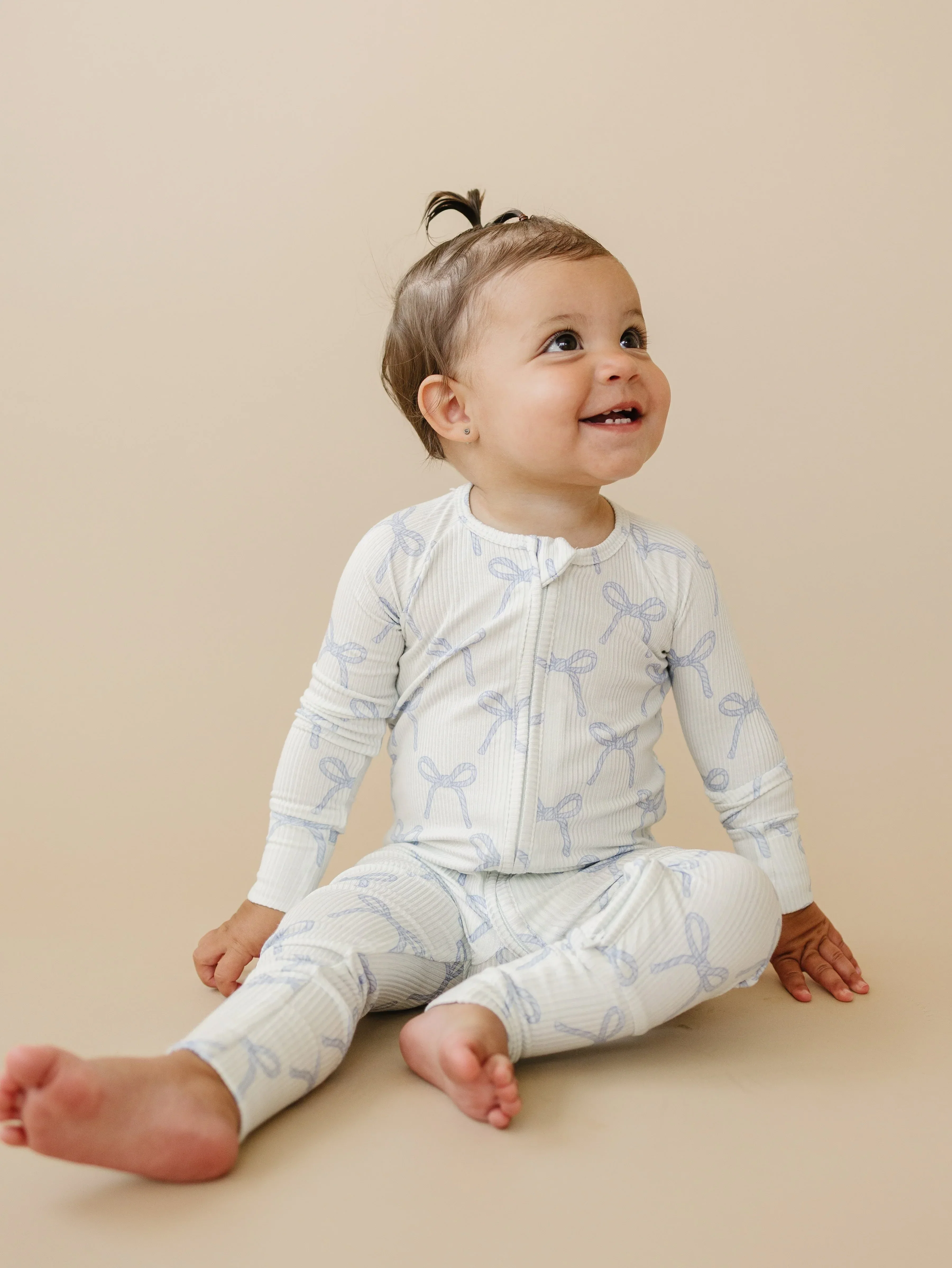 Blue Belle Ribbed Bamboo Zippy Pajamas - Image 7