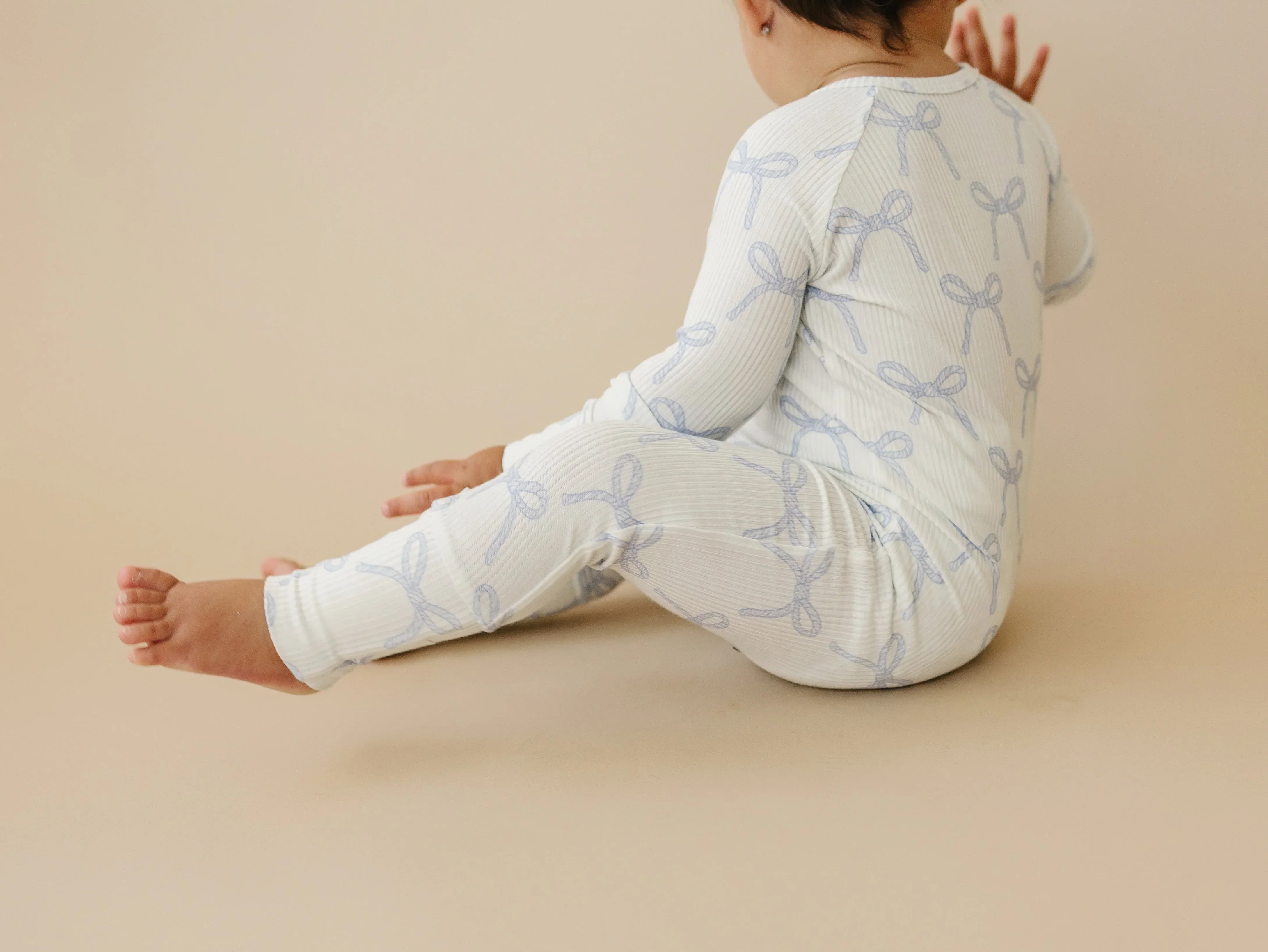 Blue Belle Ribbed Bamboo Zippy Pajamas - Image 8