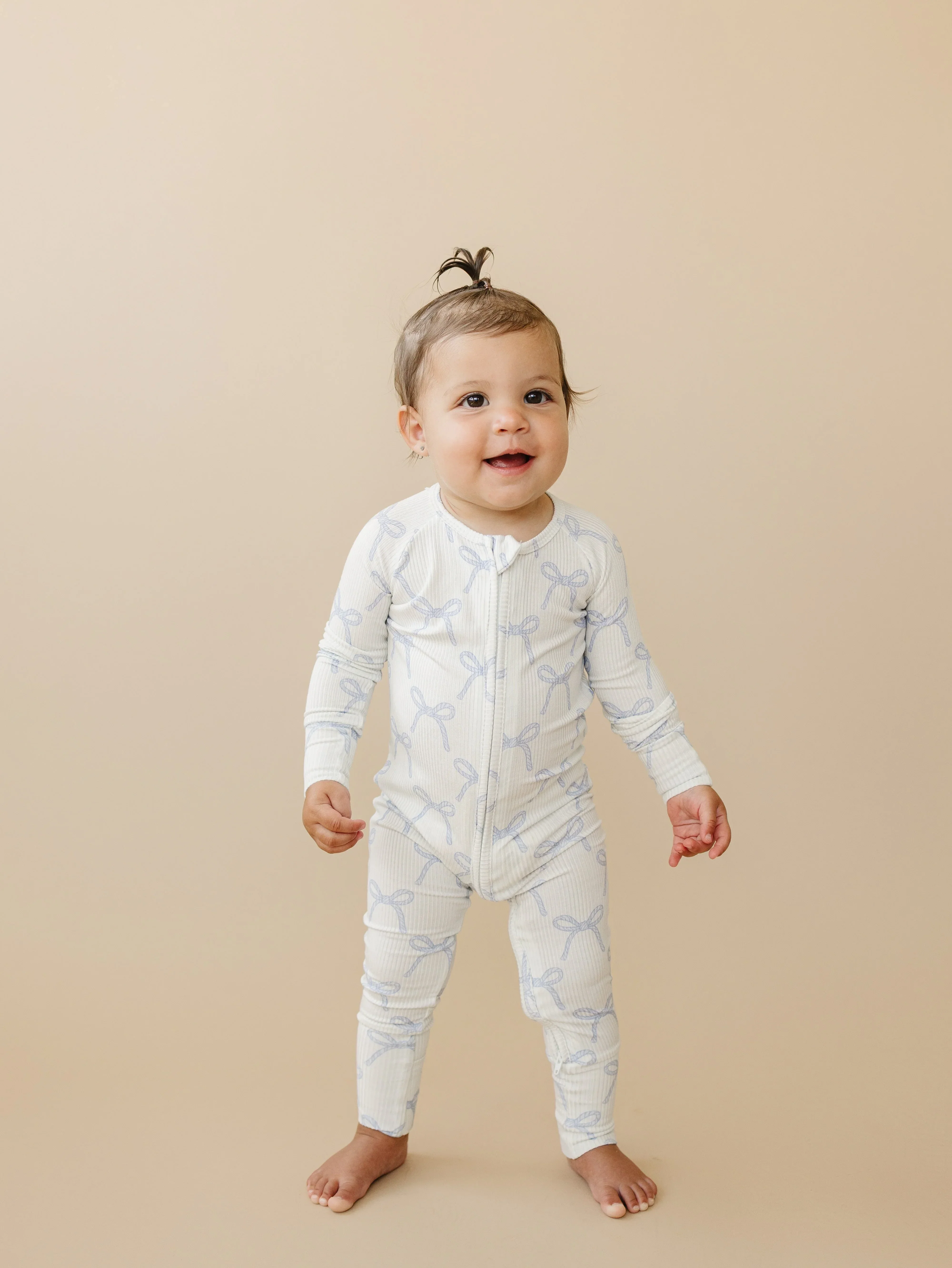 Blue Belle Ribbed Bamboo Zippy Pajamas - Image 9