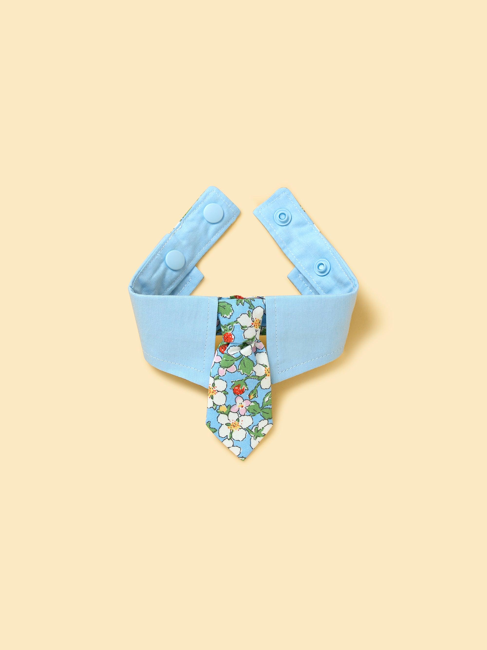 Blue Botanique Necktie Bandana - Image 3