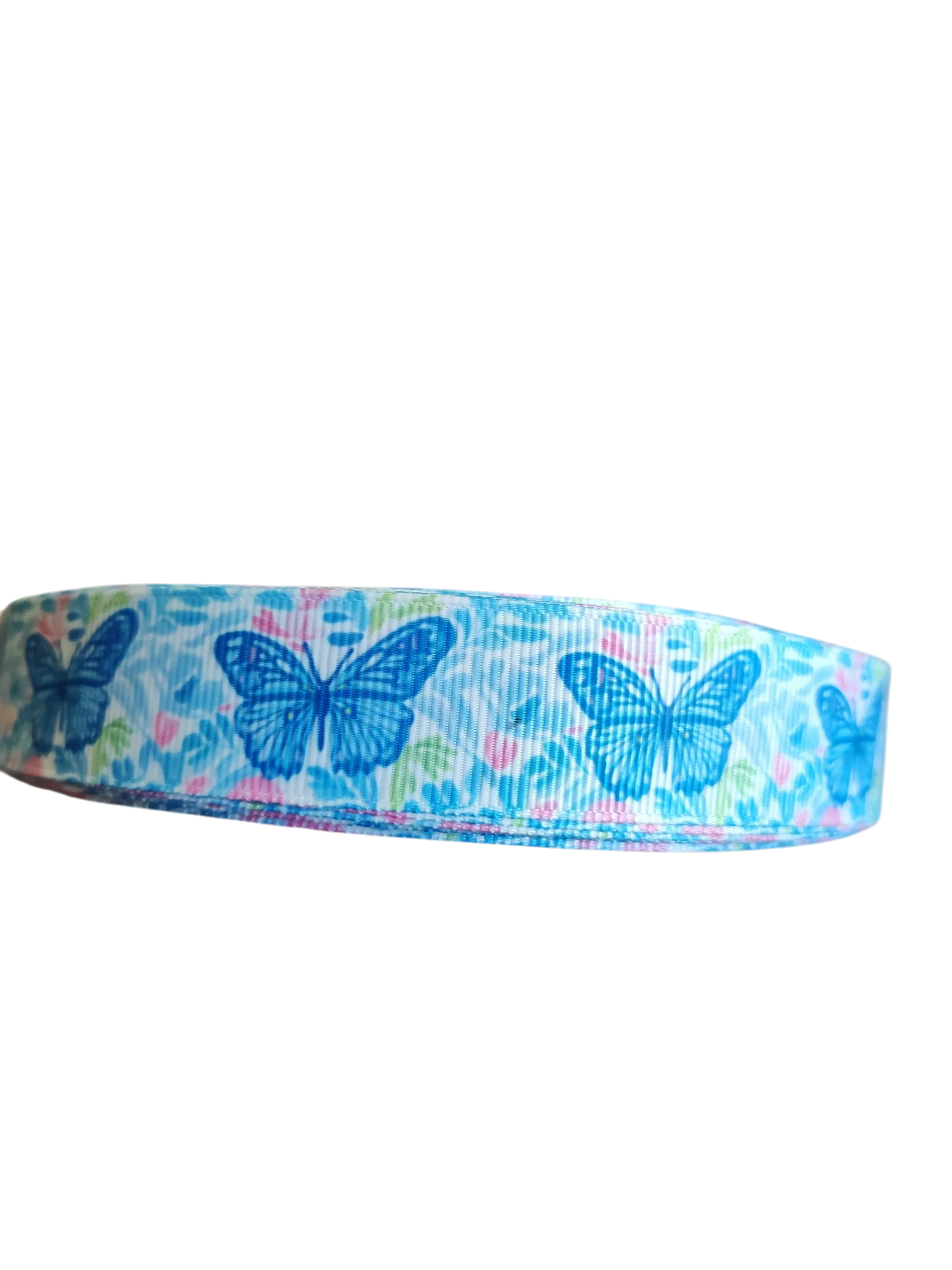 Blue Butterflies Nylon Dog Collar - Image 3