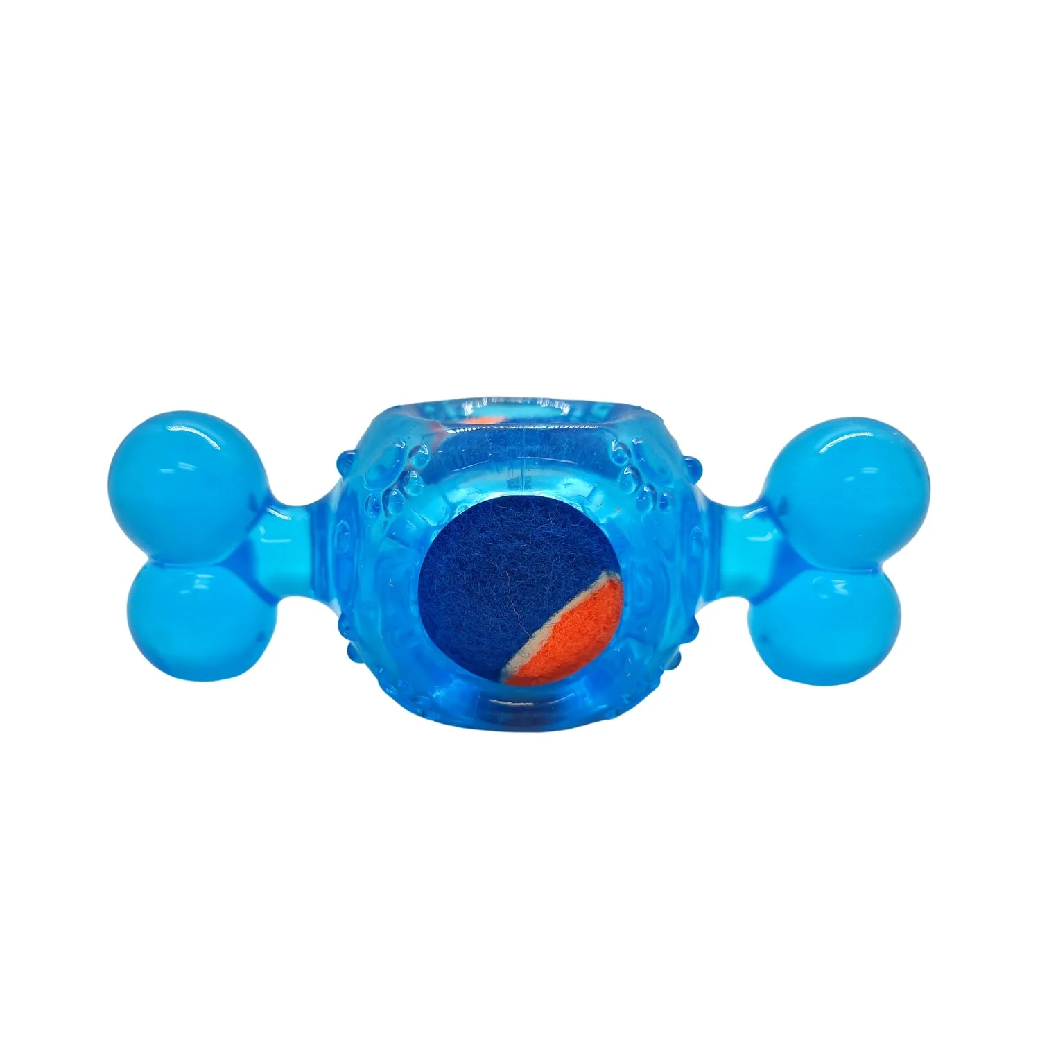 Blue Candy-Inspired Squeaky Tennis Ball Dog Chew Toy – TPR, Durable & Promotes Dental Health - Image 2
