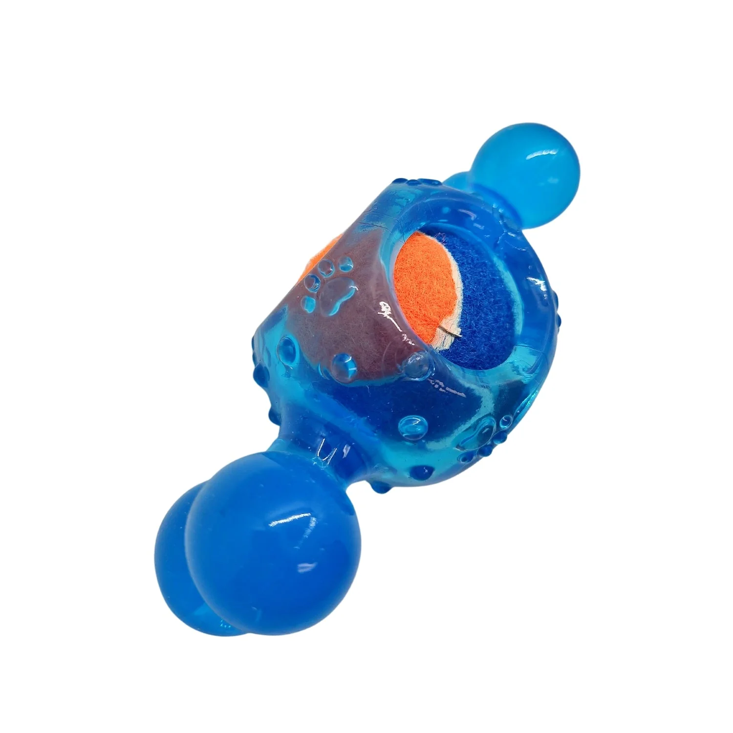 Blue Candy-Inspired Squeaky Tennis Ball Dog Chew Toy – TPR, Durable & Promotes Dental Health - Image 3