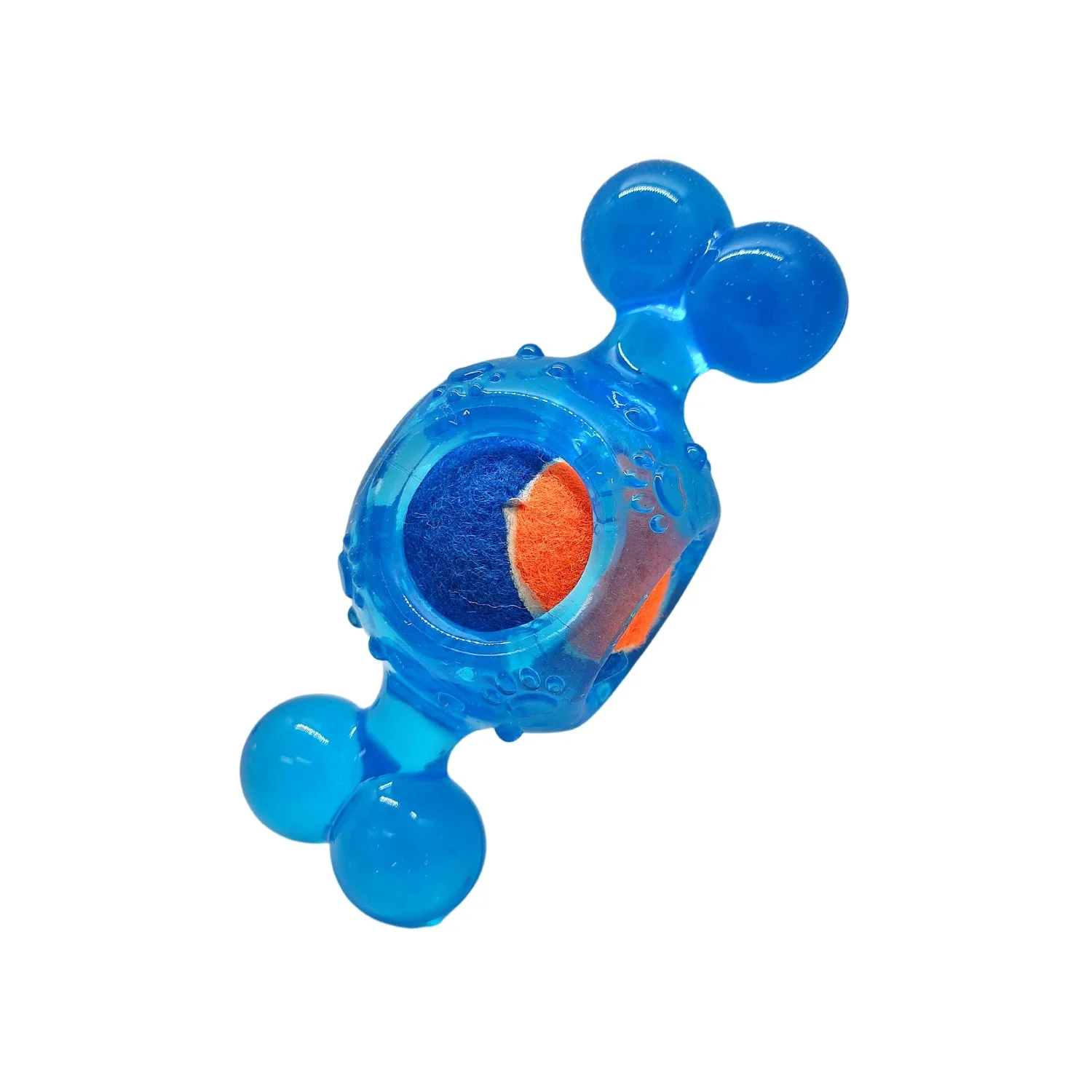 Blue Candy-Inspired Squeaky Tennis Ball Dog Chew Toy – TPR, Durable & Promotes Dental Health - Image 4