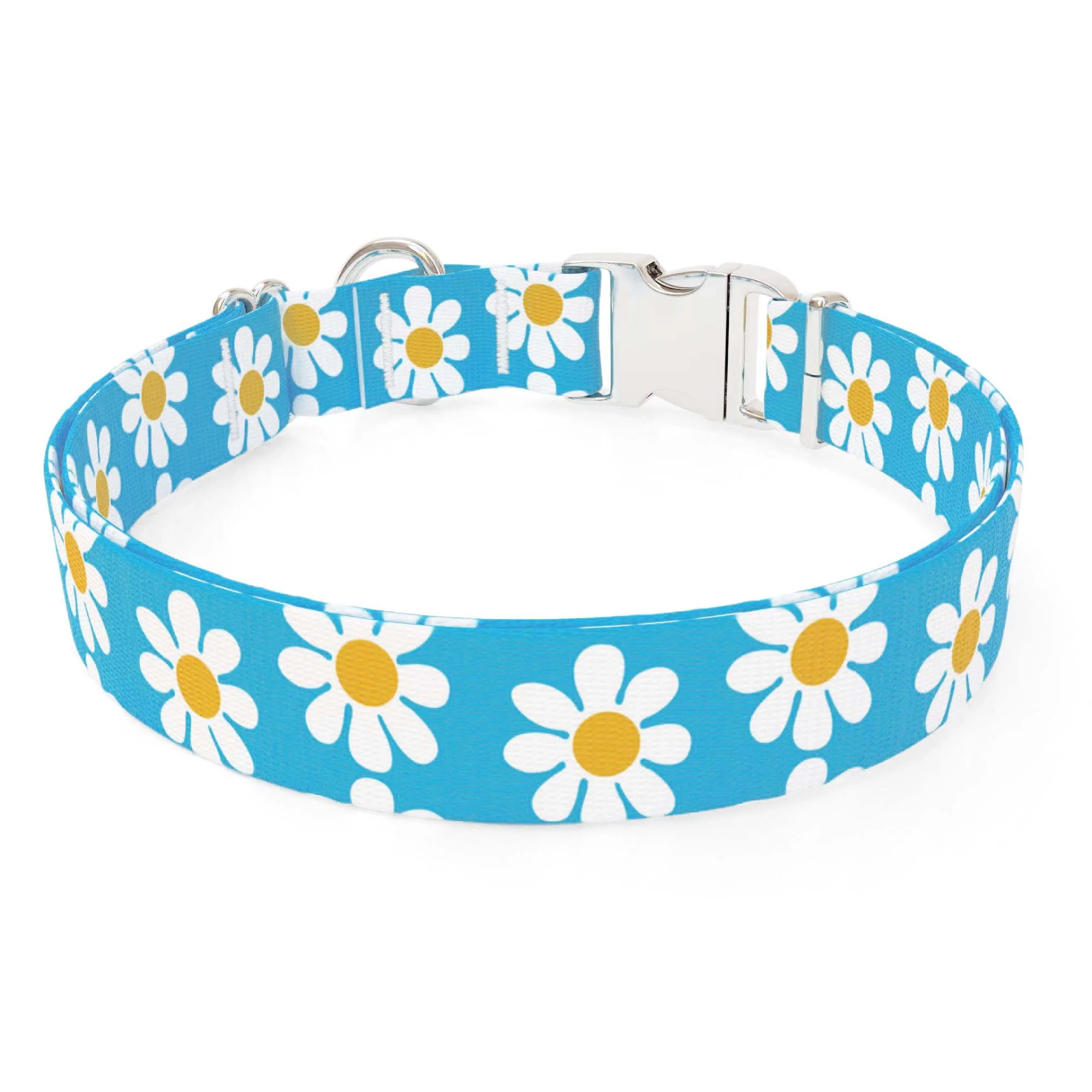 Blue Daisy Dog Collar - Image 2