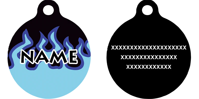 Blue Flames HD Dog ID Tag - Image 2