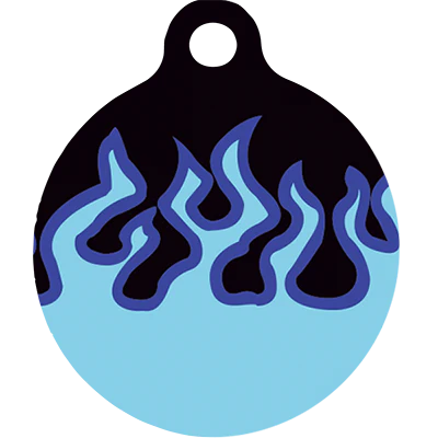 Blue Flames HD Dog ID Tag - Image 3