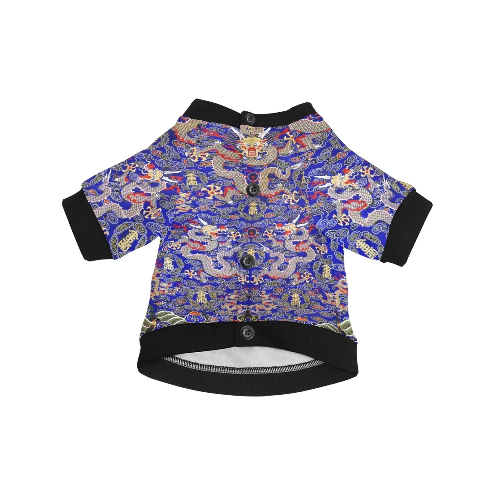 Blue Imperial Dragon Round Neck Shirt - Image 3