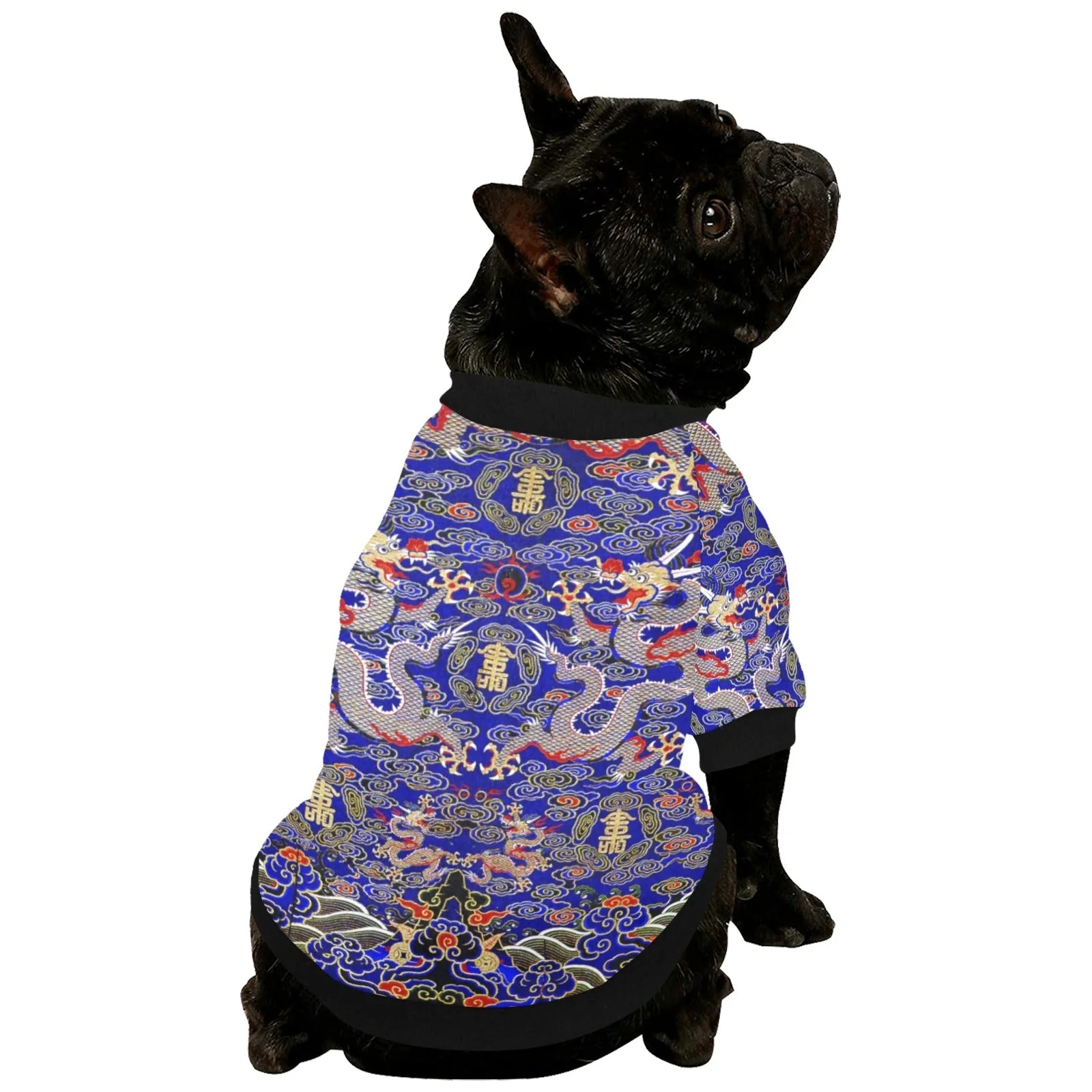 Blue Imperial Dragon Round Neck Shirt - Image 5