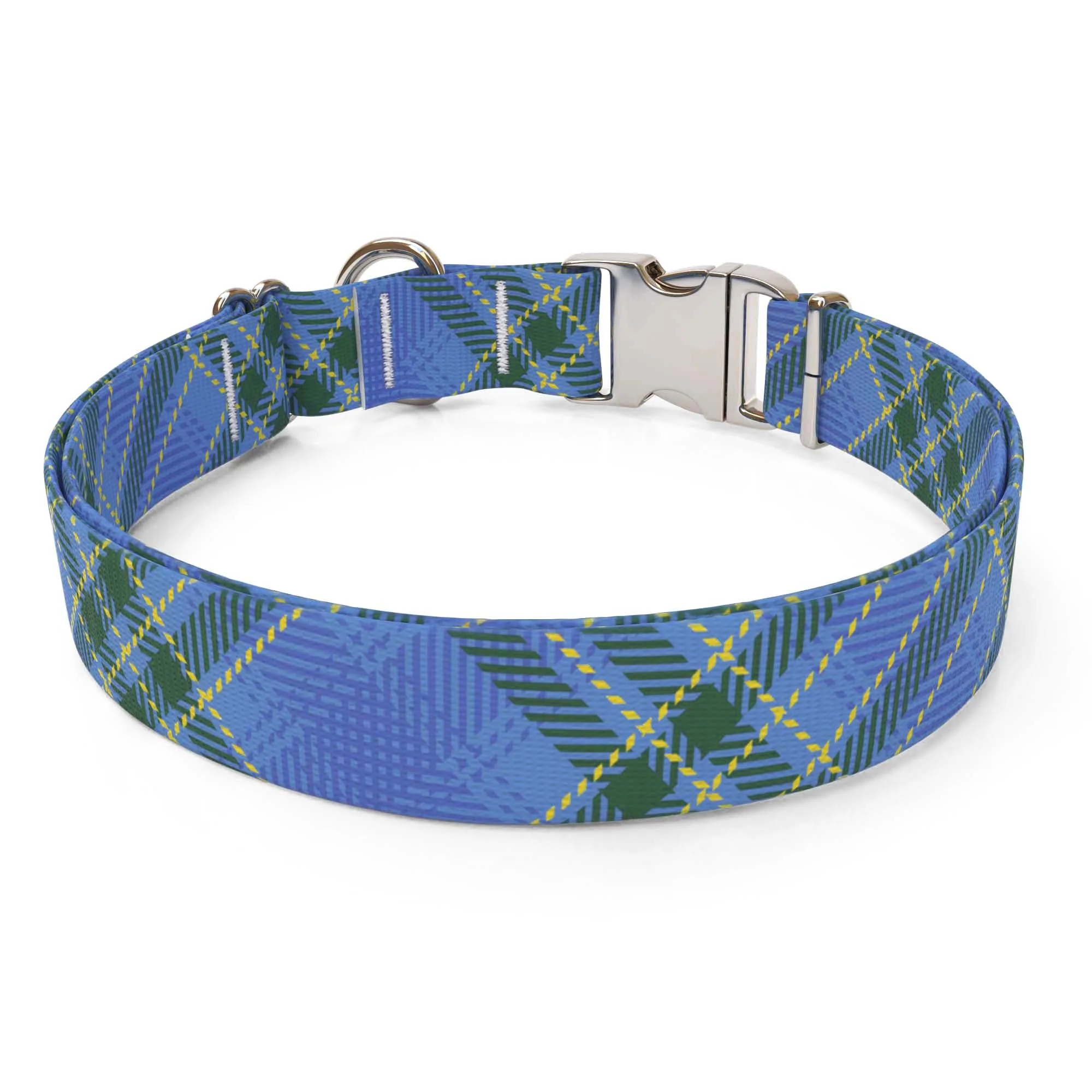 Blue Kilt Plaid Dog Collar - Image 2