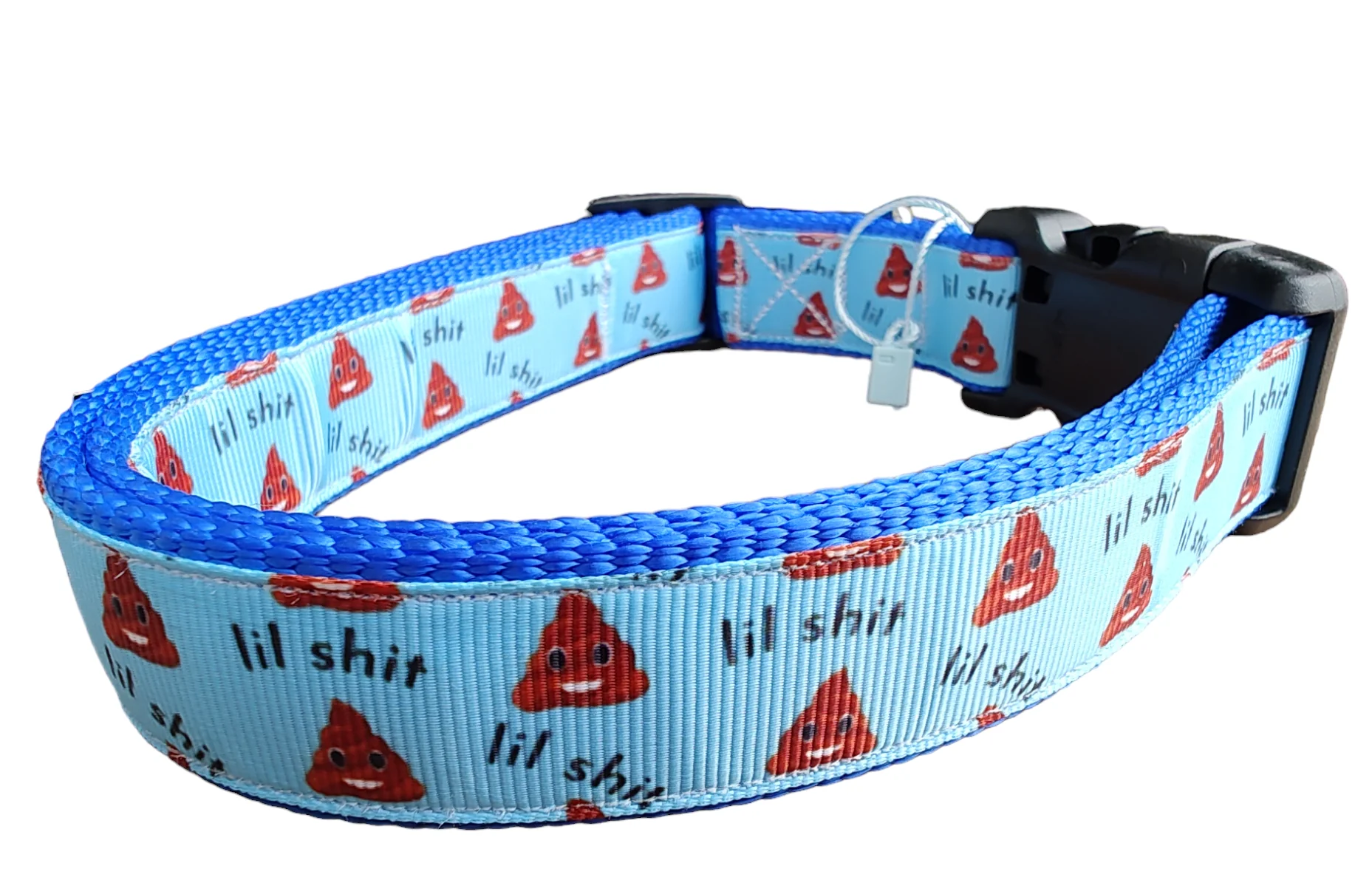 Blue Lil Shit Nylon Dog Collar MD, LG, XL, Leash - Image 3