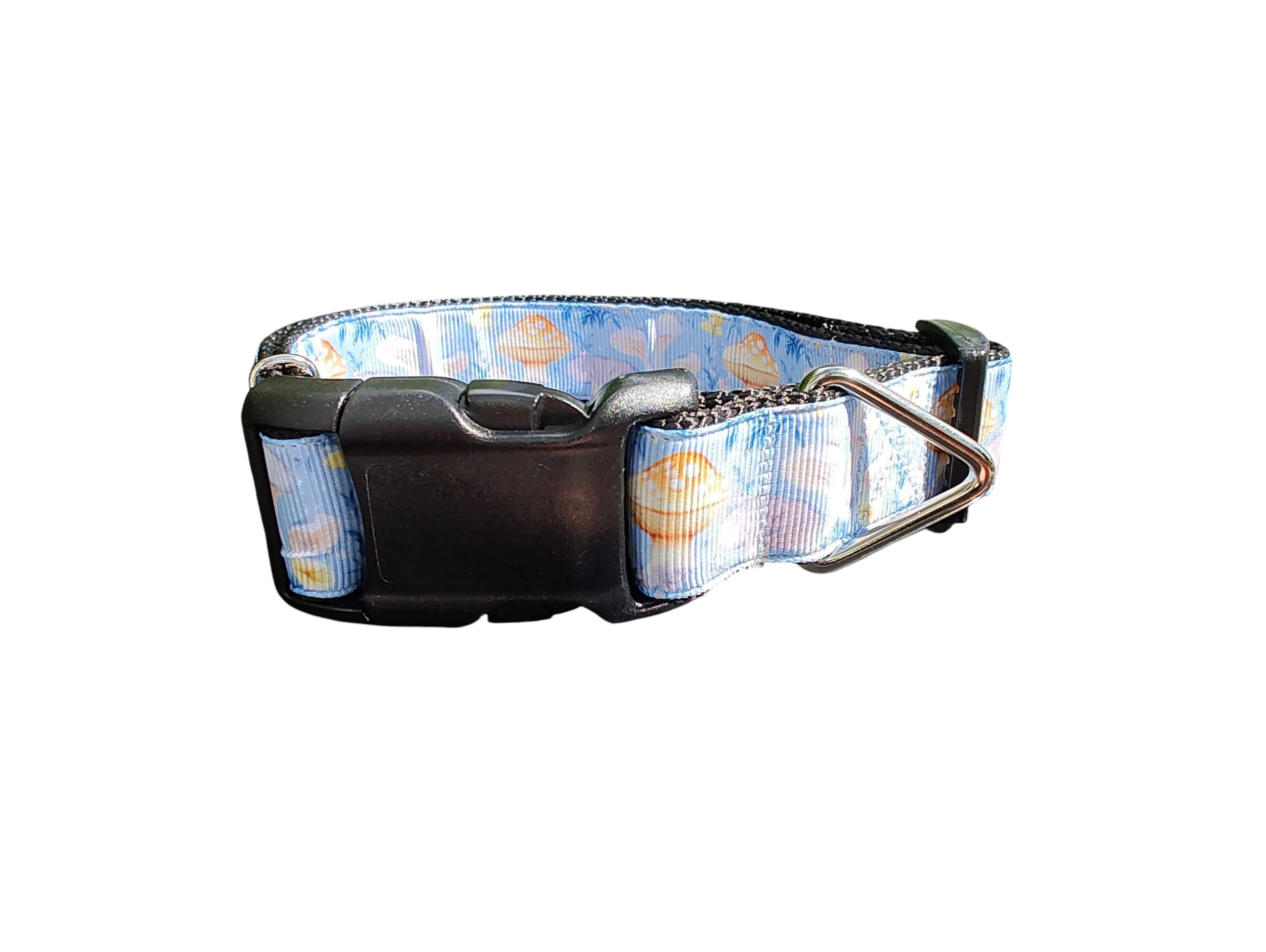 Blue Mushrooms Nylon Dog Collar - Image 2