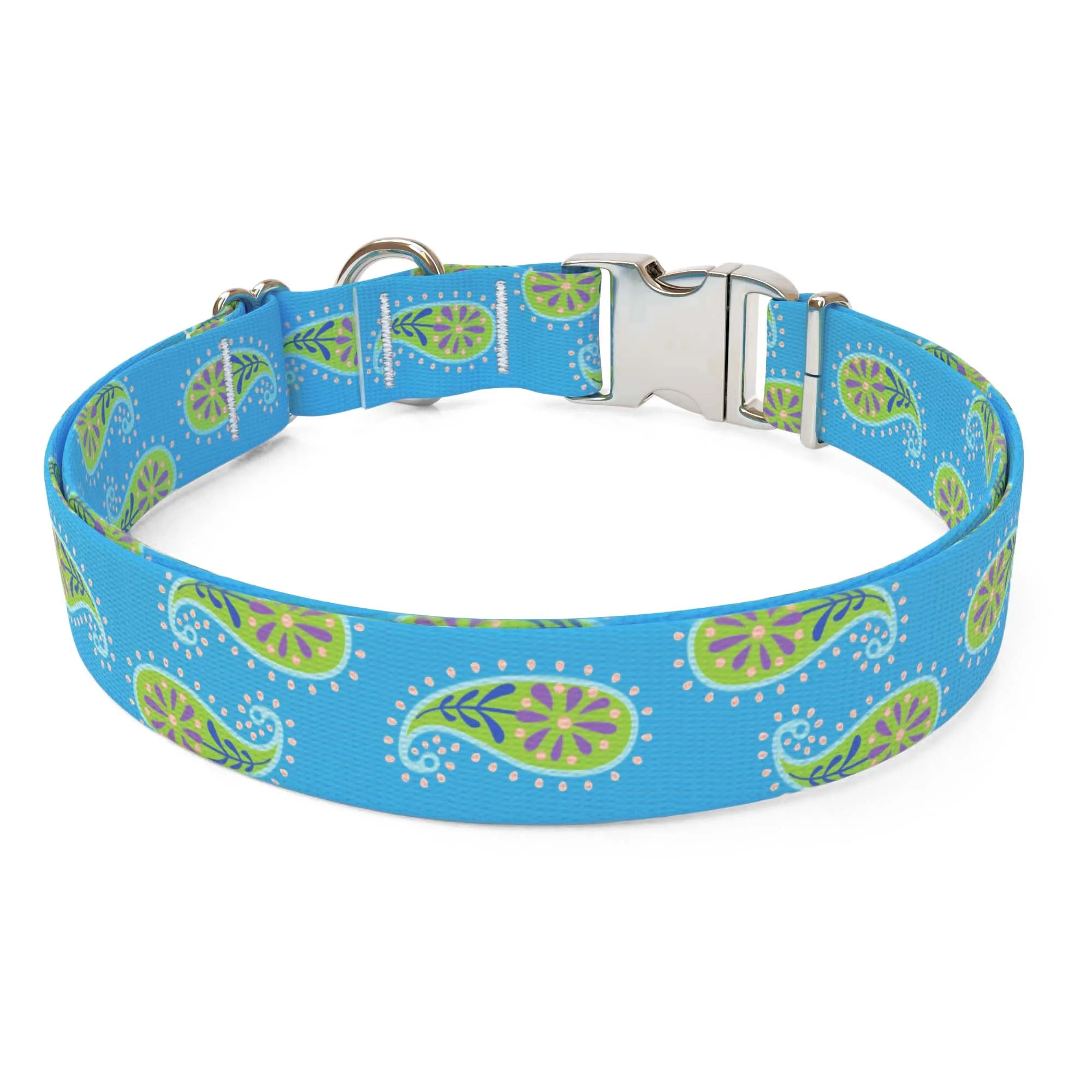 Blue Paisley Dog Collar - Image 2