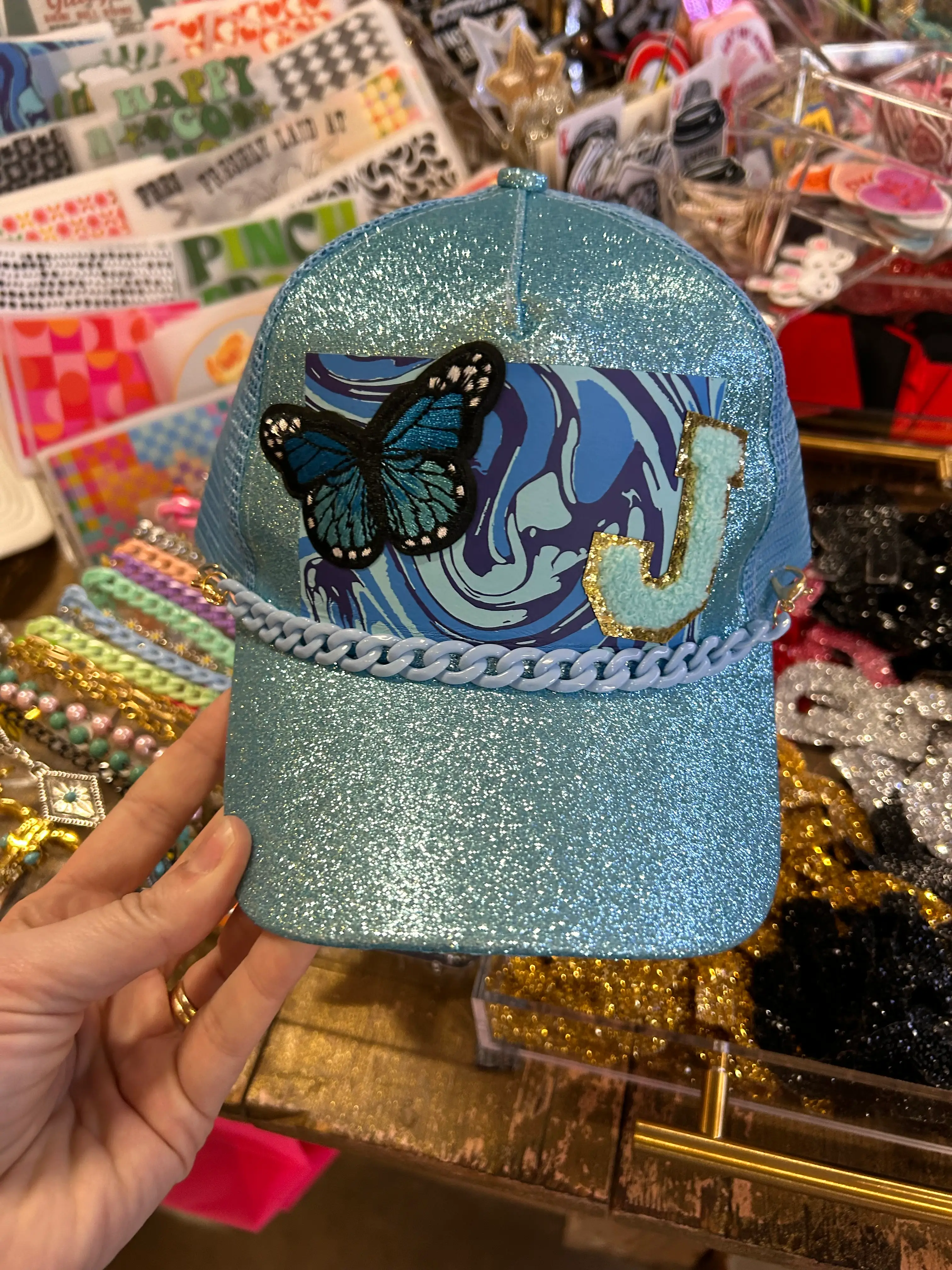 Blue Swirl Pattern Trucker Hat - Image 2