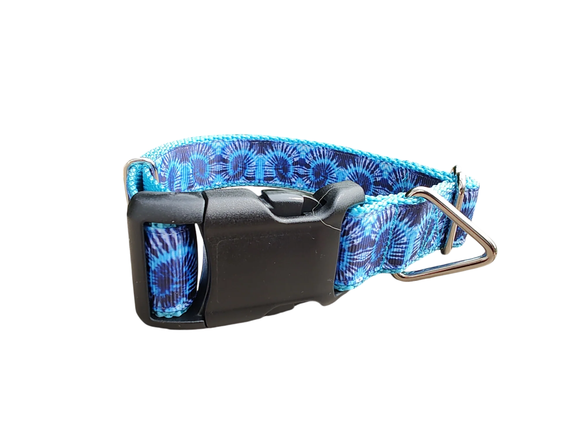 Blue Tie Dye Nylon Dog Collar - Image 2