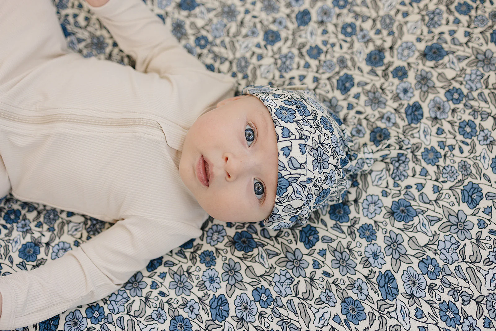 Bluebell Pointelle Bamboo Newborn Knot Hat - Image 2