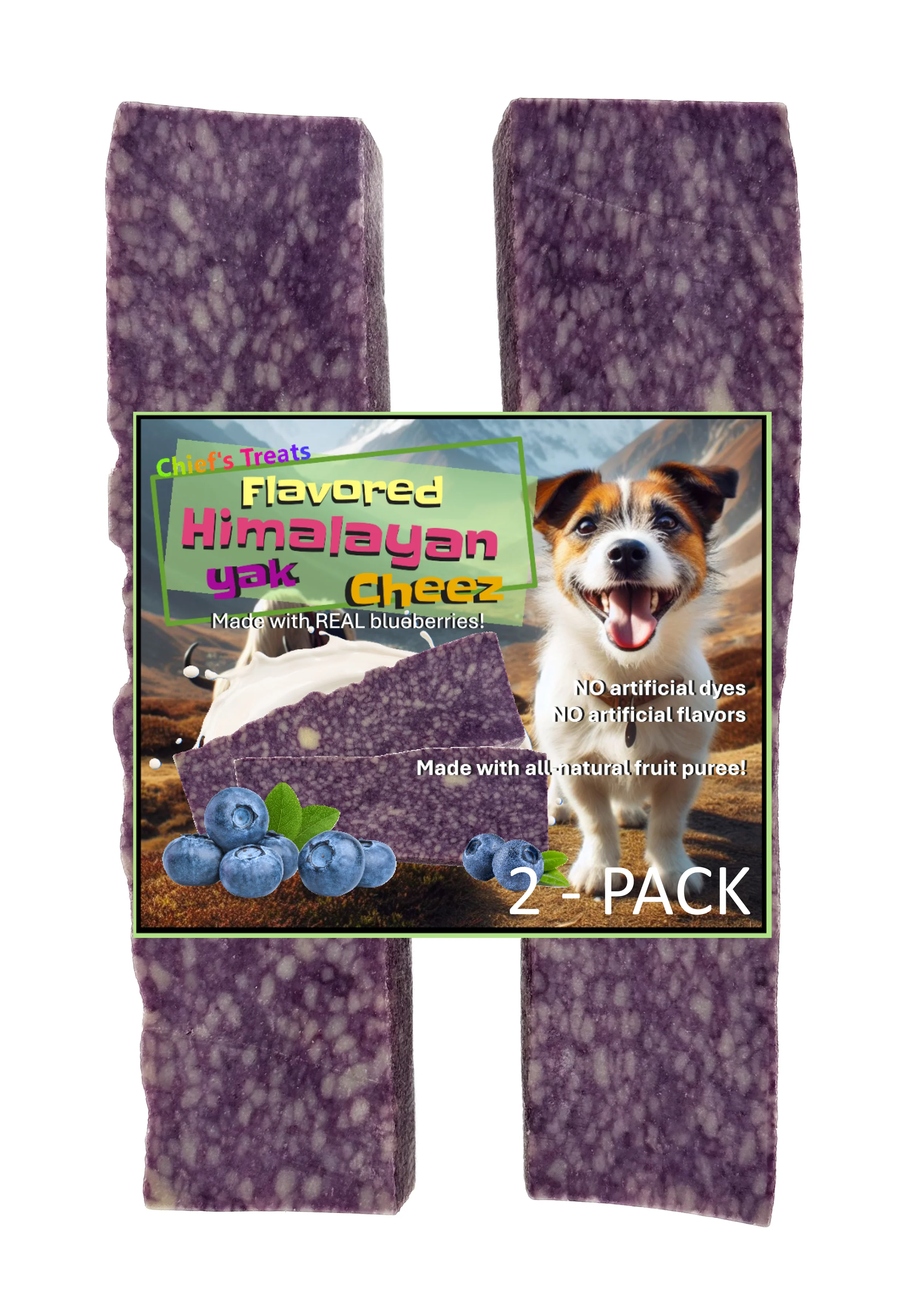 Blueberry Flavored Yak Cheese Chew - Made with REAL BLUEBERRY Puree - Single - Image 3