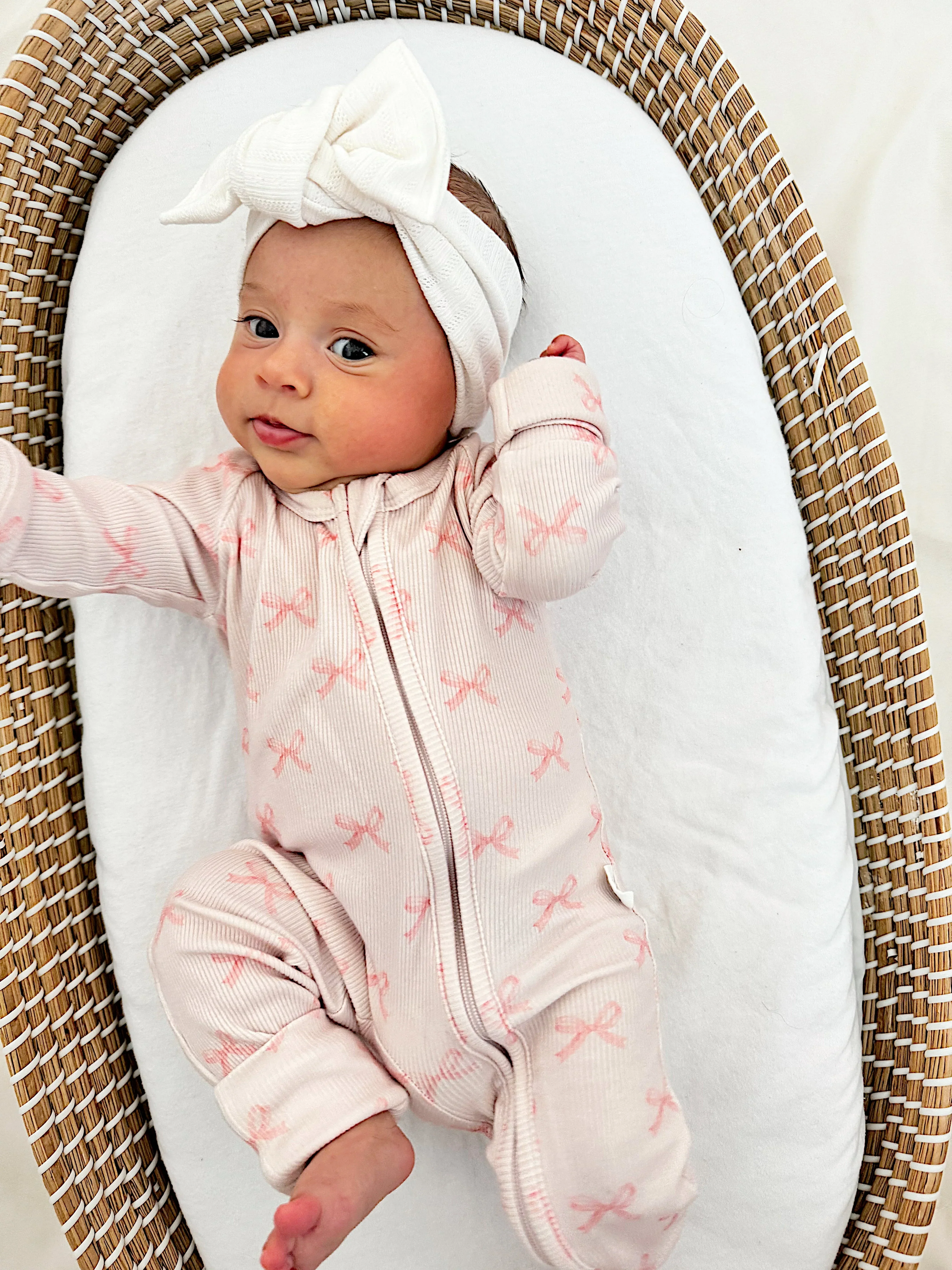 Blushing Bows Ribbed Bamboo Zippy Pajamas - Image 2