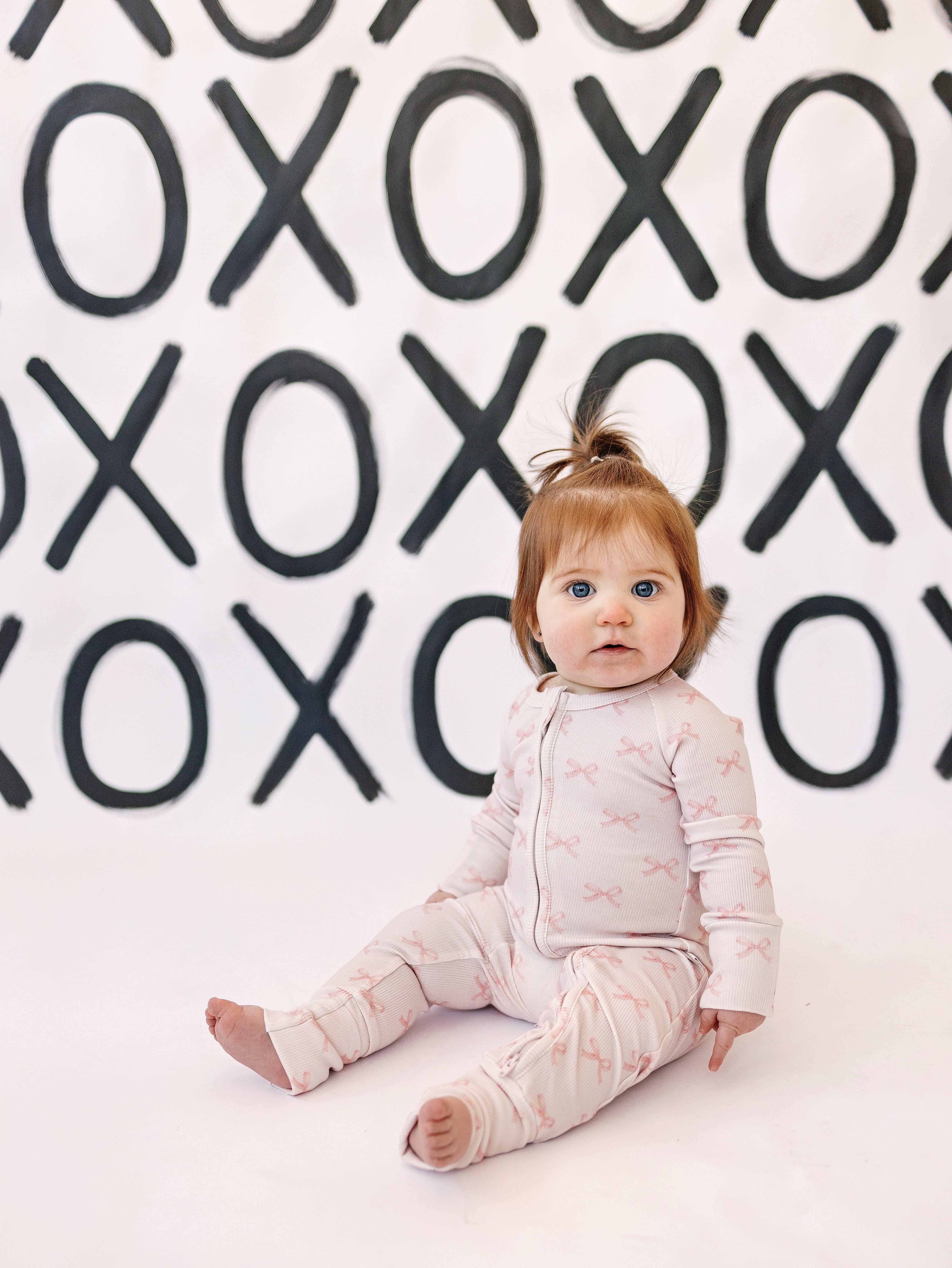 Blushing Bows Ribbed Bamboo Zippy Pajamas - Image 3