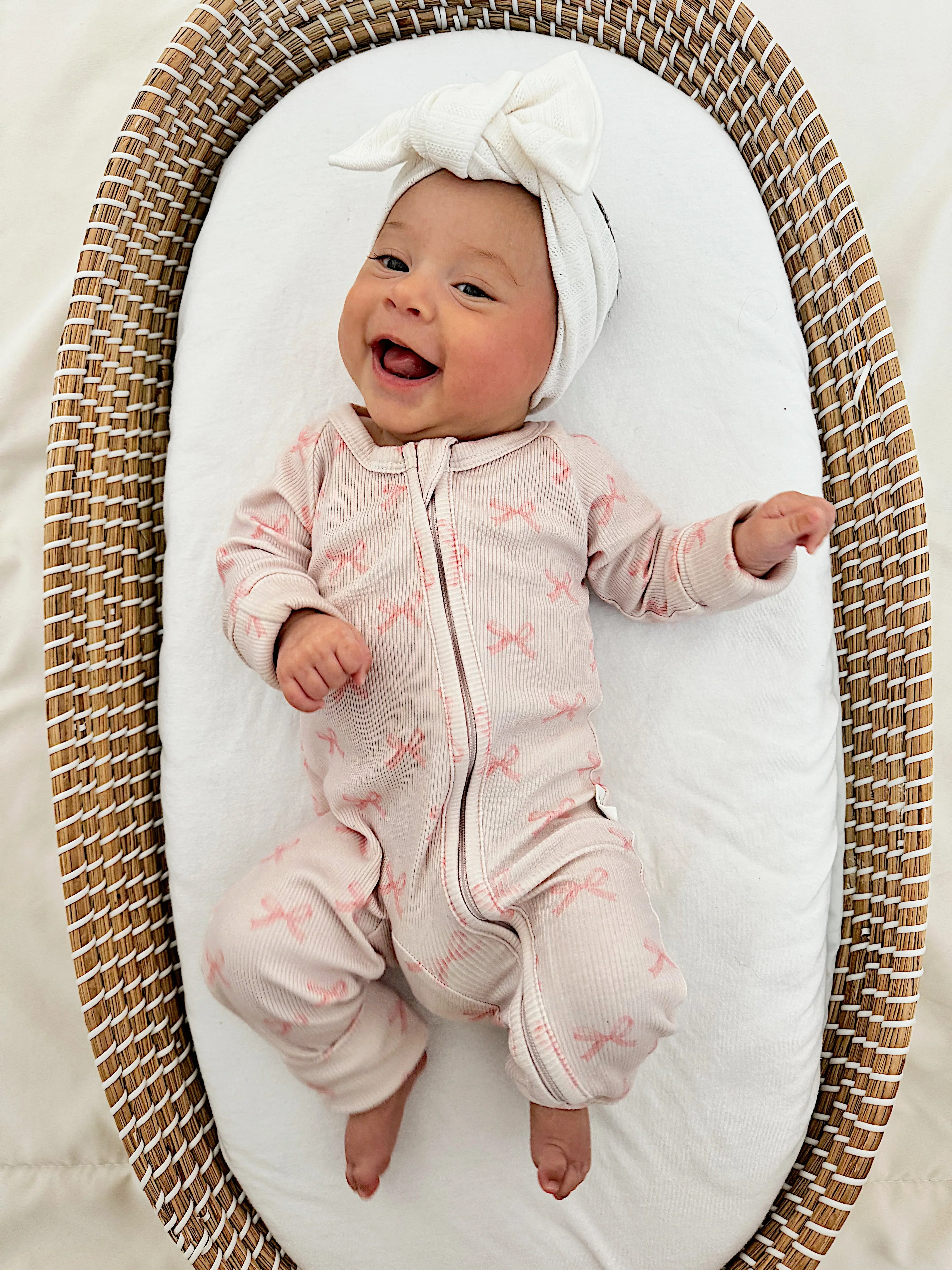 Blushing Bows Ribbed Bamboo Zippy Pajamas - Image 4