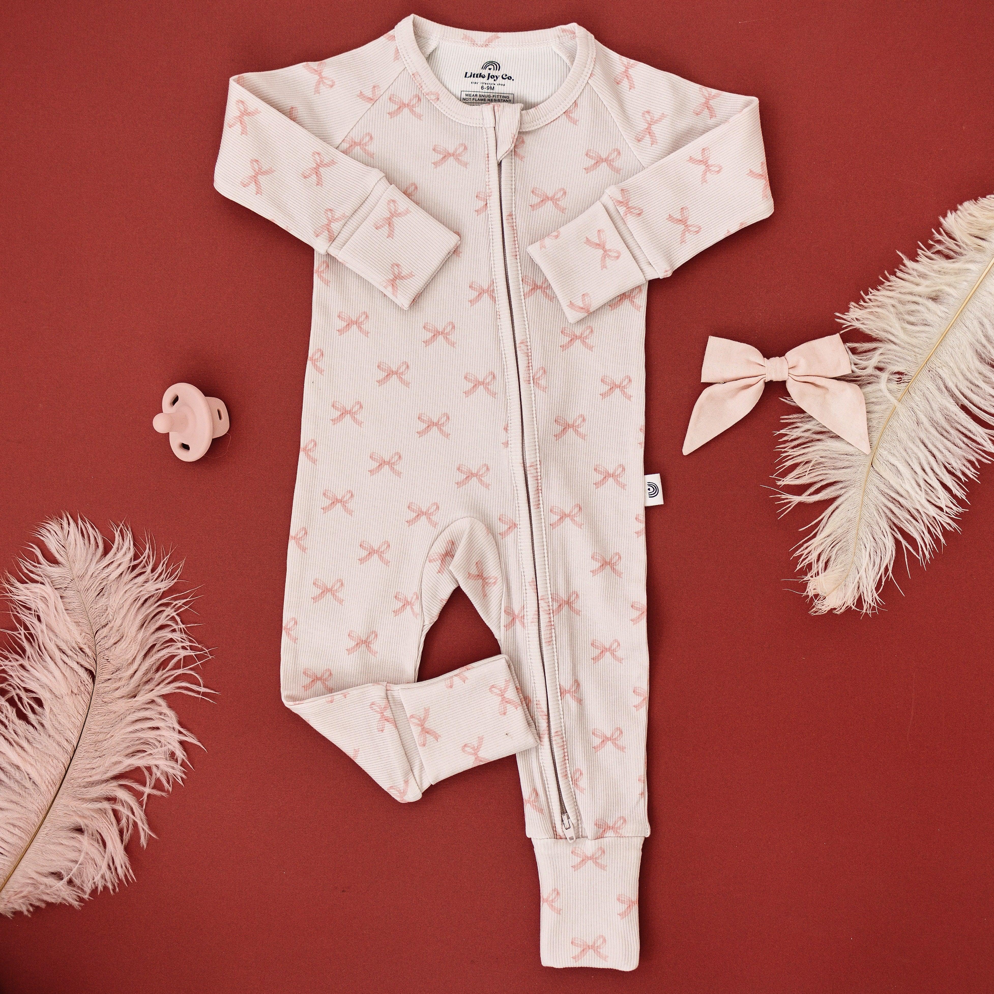 Blushing Bows Ribbed Bamboo Zippy Pajamas - Image 5