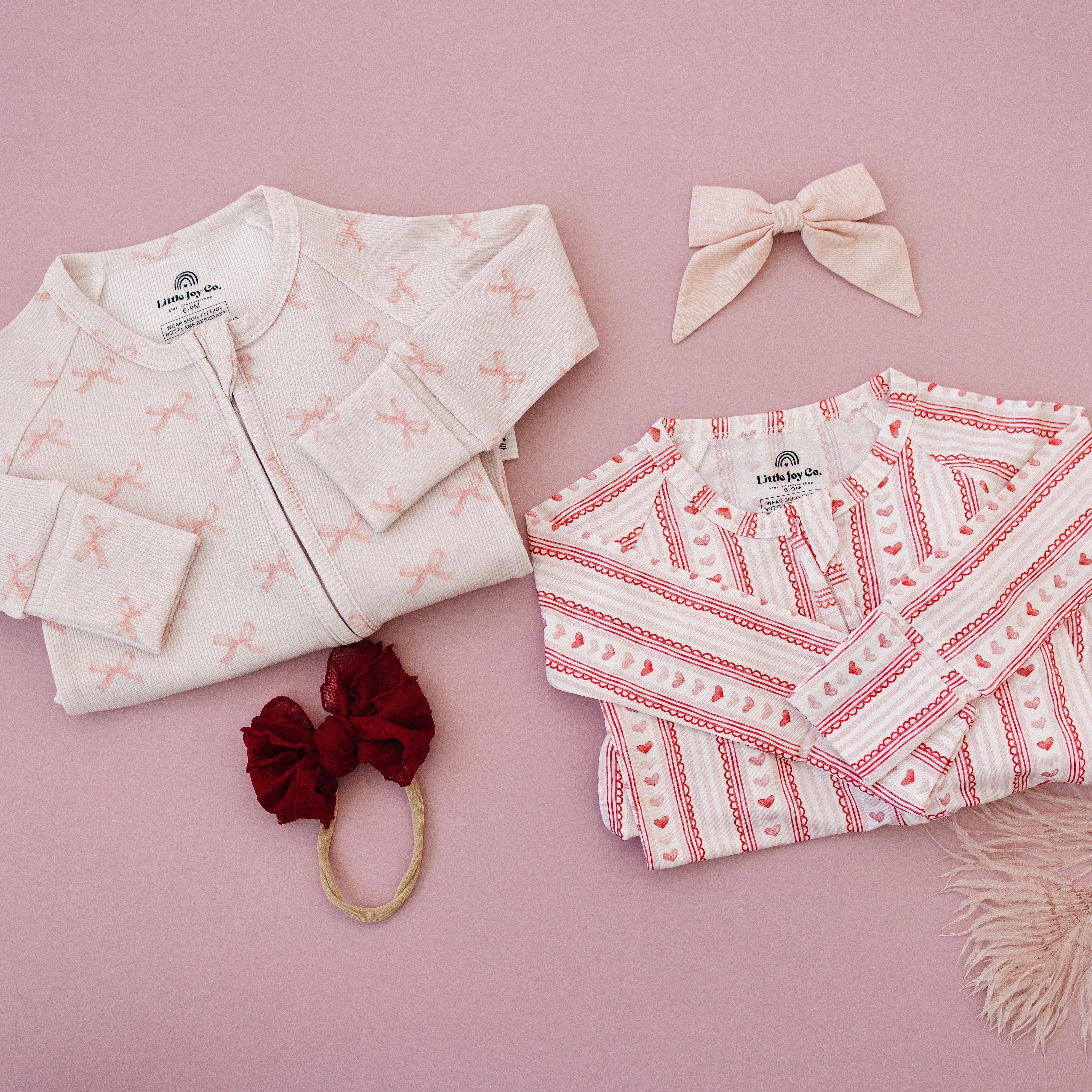 Blushing Bows Ribbed Bamboo Zippy Pajamas - Image 8