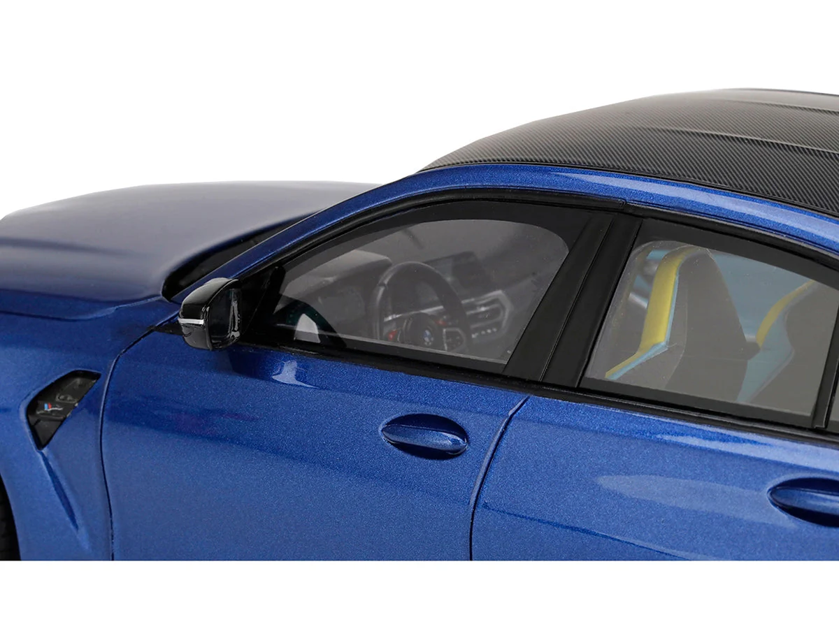 BMW M3 Competition (G80) Portimao Blue Metallic with Carbon Top 1/18 Model Car by Top Speed - Image 3