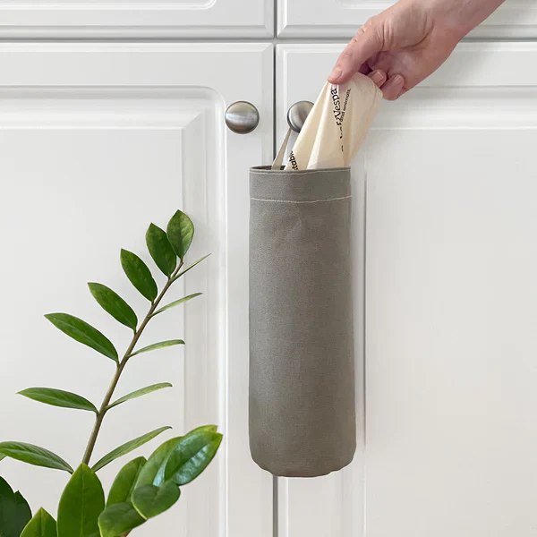 Boba & Vespa Cat Litter Bag Holder in Natural Cotton Canvas - Image 2