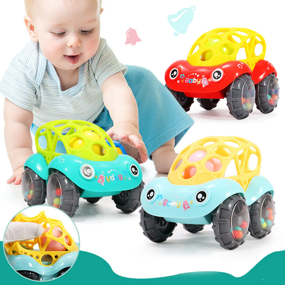 Bobo Car Baby Bell Grip Soft Toy Baby Teether Hand Catch Ball - Image 4