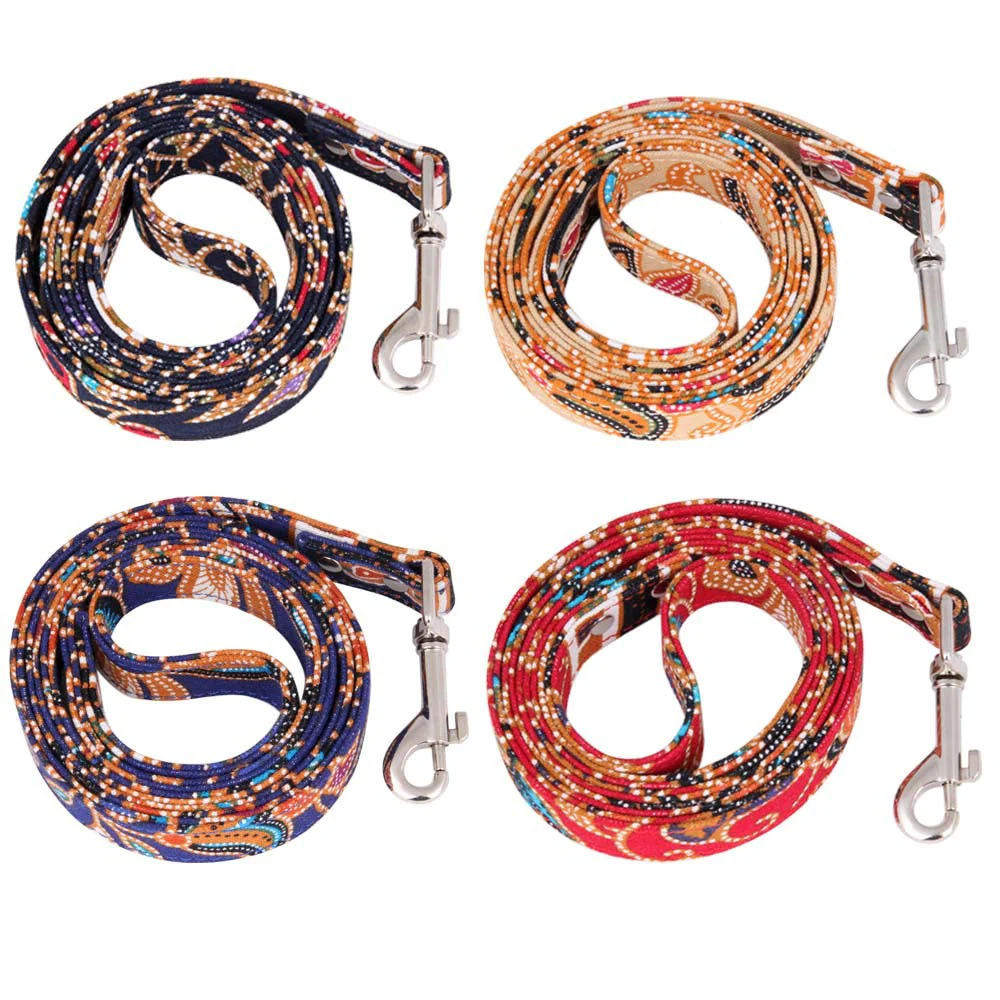 Bohemia Pattern Dog Leash & Collar – Durable Fabric Pet Walking Accessory - Image 2