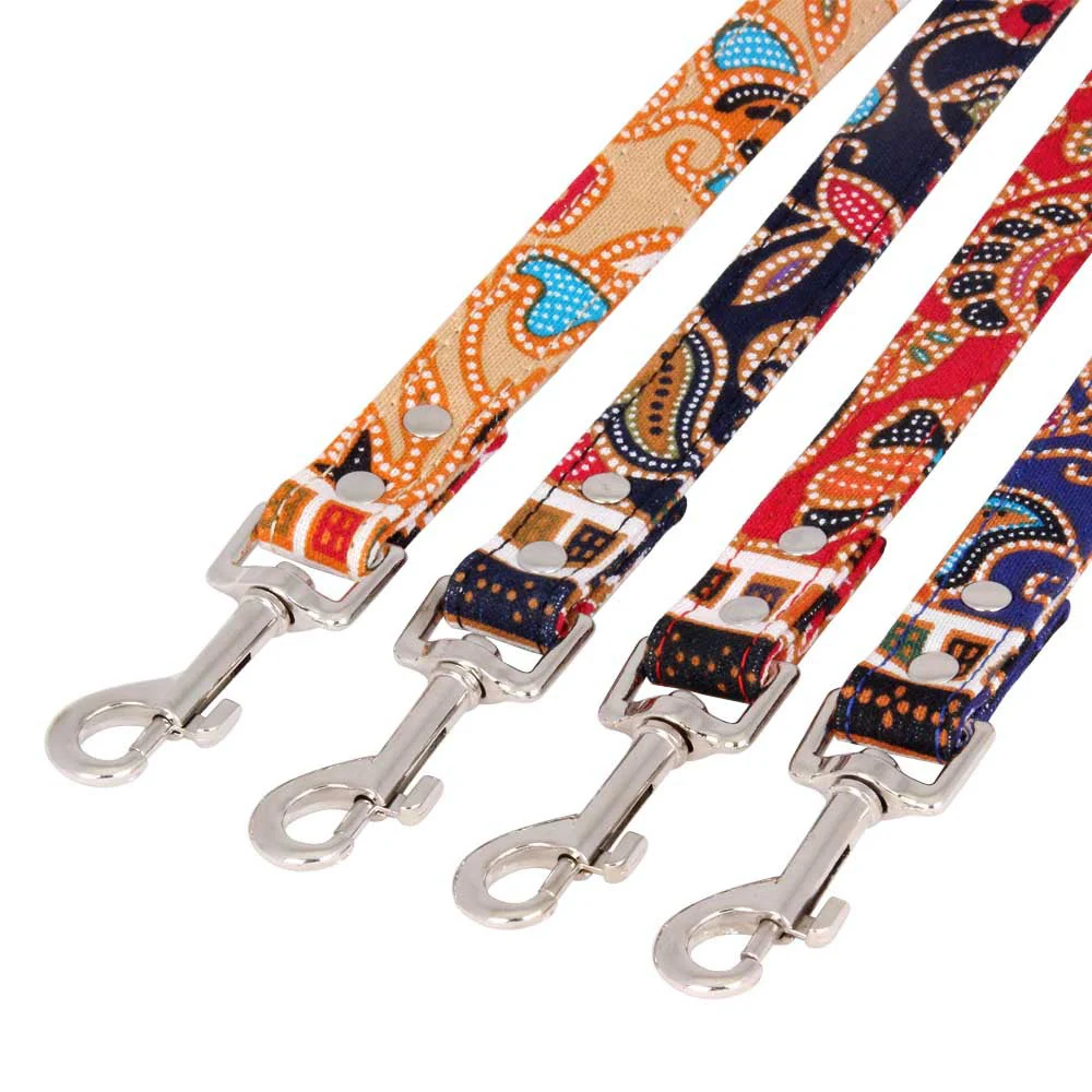Bohemia Pattern Dog Leash & Collar – Durable Fabric Pet Walking Accessory - Image 4