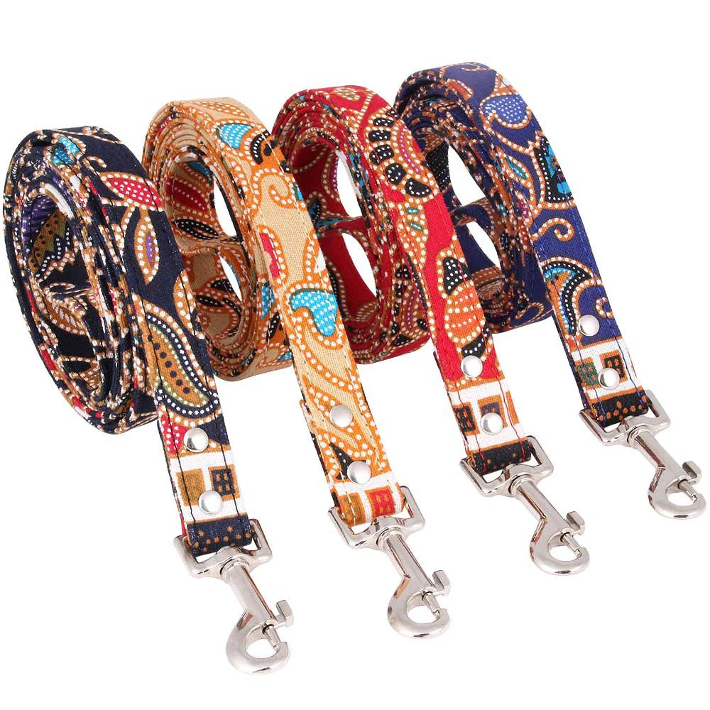 Bohemia Pattern Dog Leash & Collar – Durable Fabric Pet Walking Accessory - Image 5
