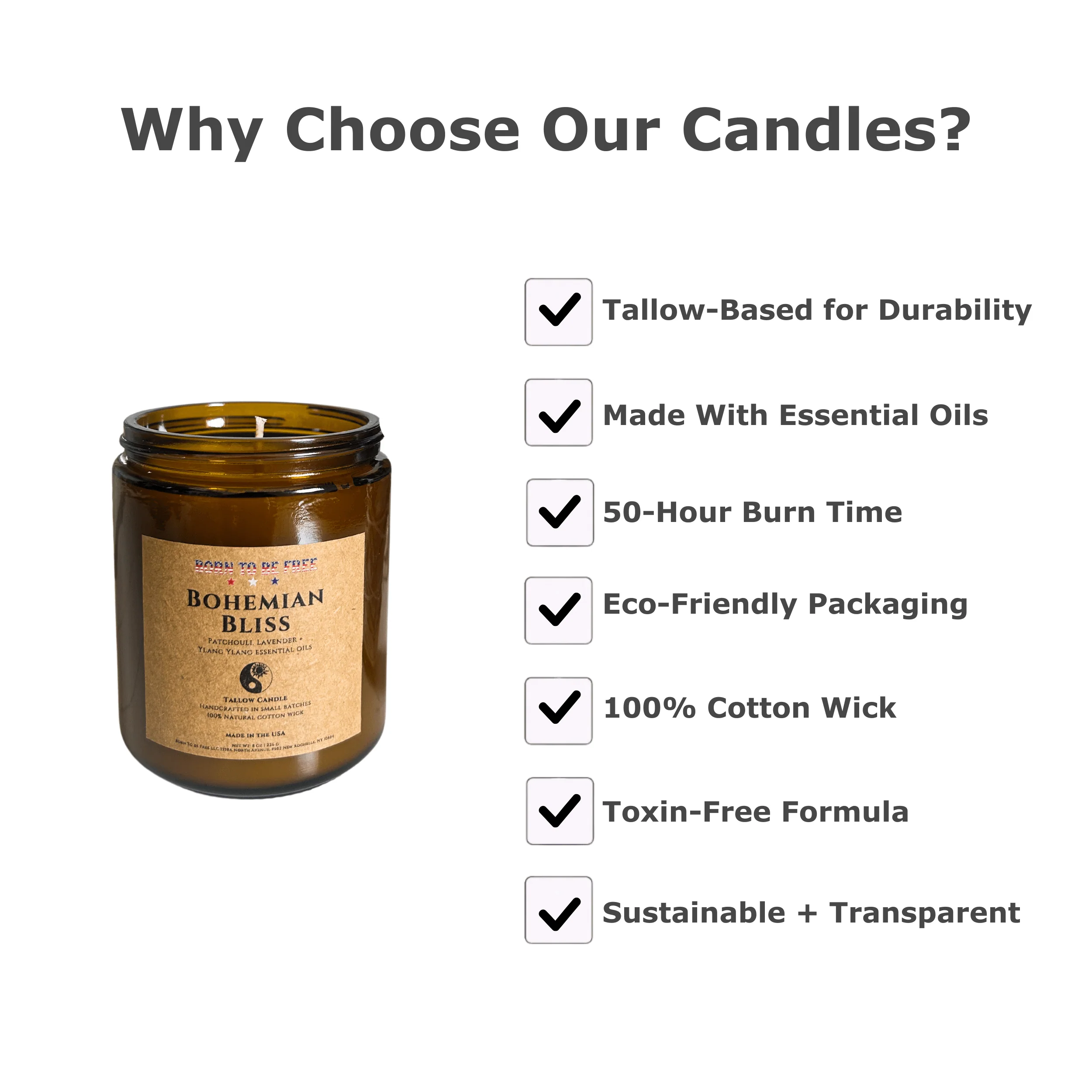 Bohemian Bliss Tallow Candle - Image 3