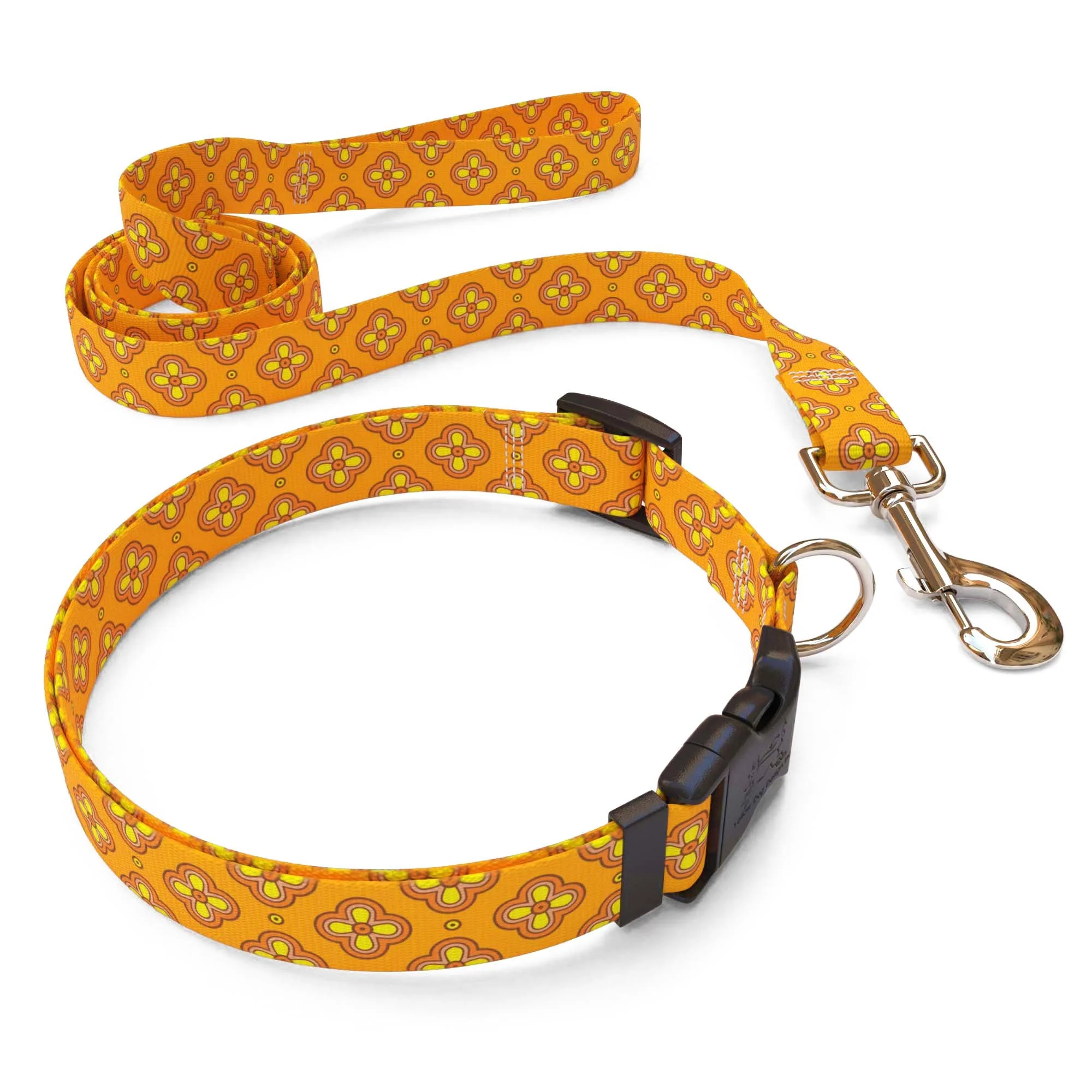 Boho Cleo Orange Dog Collar - Image 4