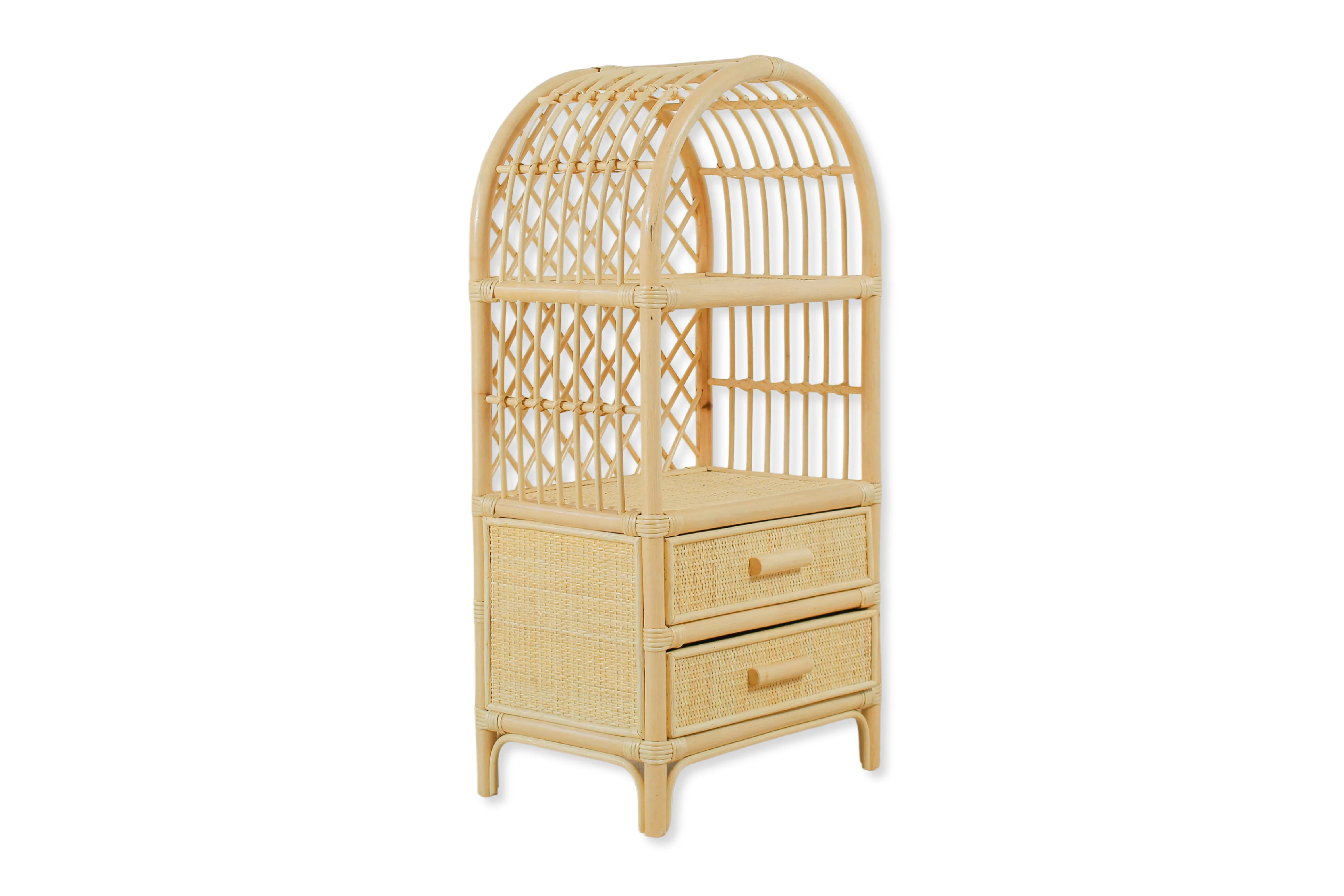 Boho Rattan Kids Bookshelf & Toy Storage | Montessori Doll Shelf – Eco-Friendly Nursery & Playroom Furniture - Image 2
