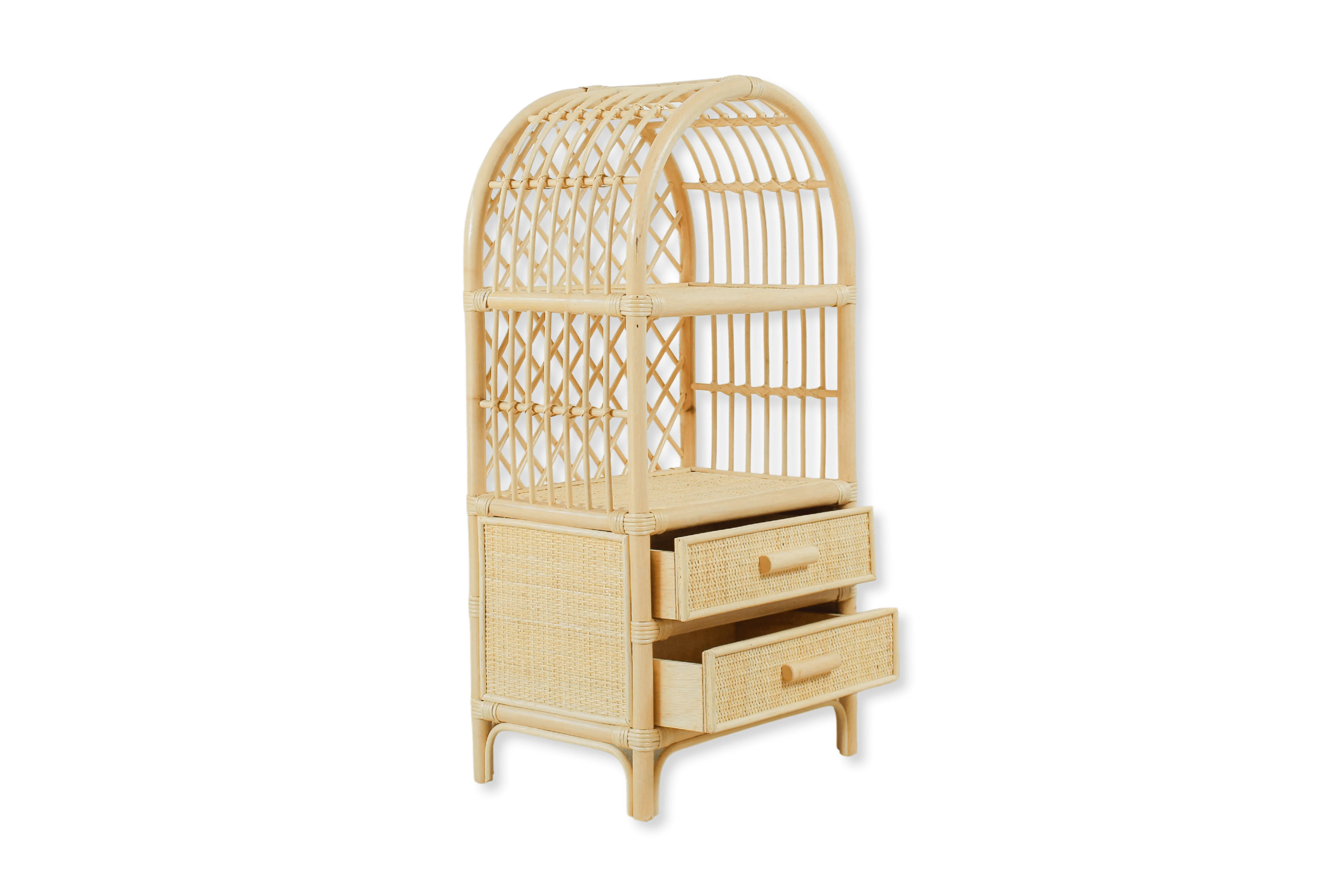 Boho Rattan Kids Bookshelf & Toy Storage | Montessori Doll Shelf – Eco-Friendly Nursery & Playroom Furniture - Image 4