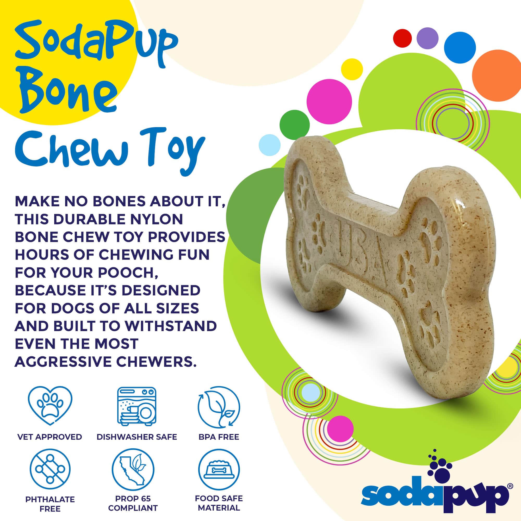 Bone eChew Ultra Durable Nylon Dog Chew Toy for Aggressive Chewers | USA Made - Image 2