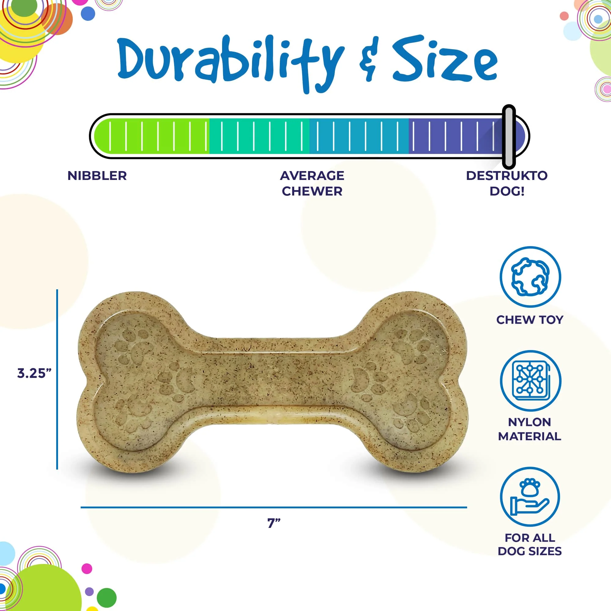 Bone eChew Ultra Durable Nylon Dog Chew Toy for Aggressive Chewers | USA Made - Image 4