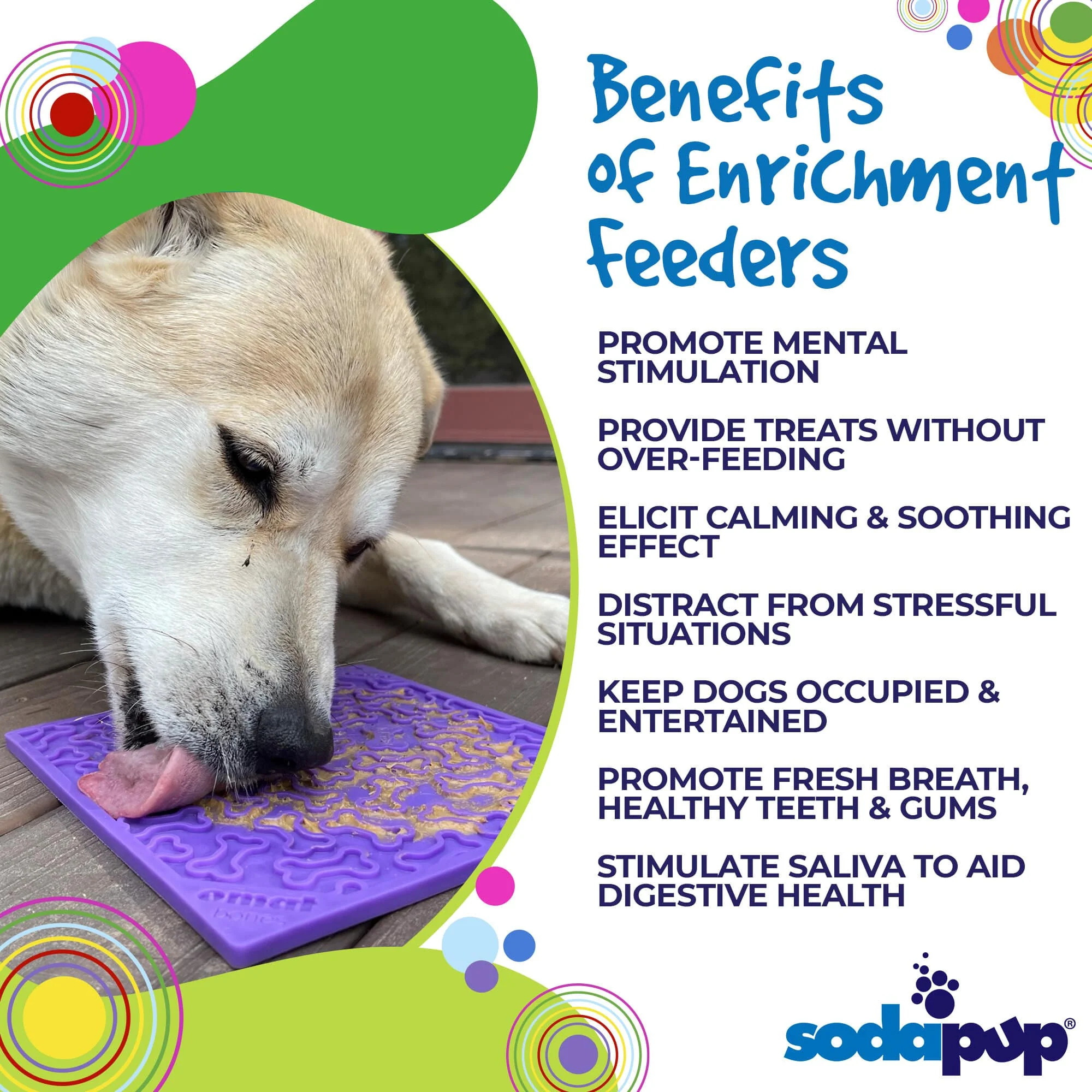 Bones eMat - Enrichment Lick Mat for Dogs and Cats | eMat Enrichment Toy for Anxiety Relief | SodaPup - Image 4