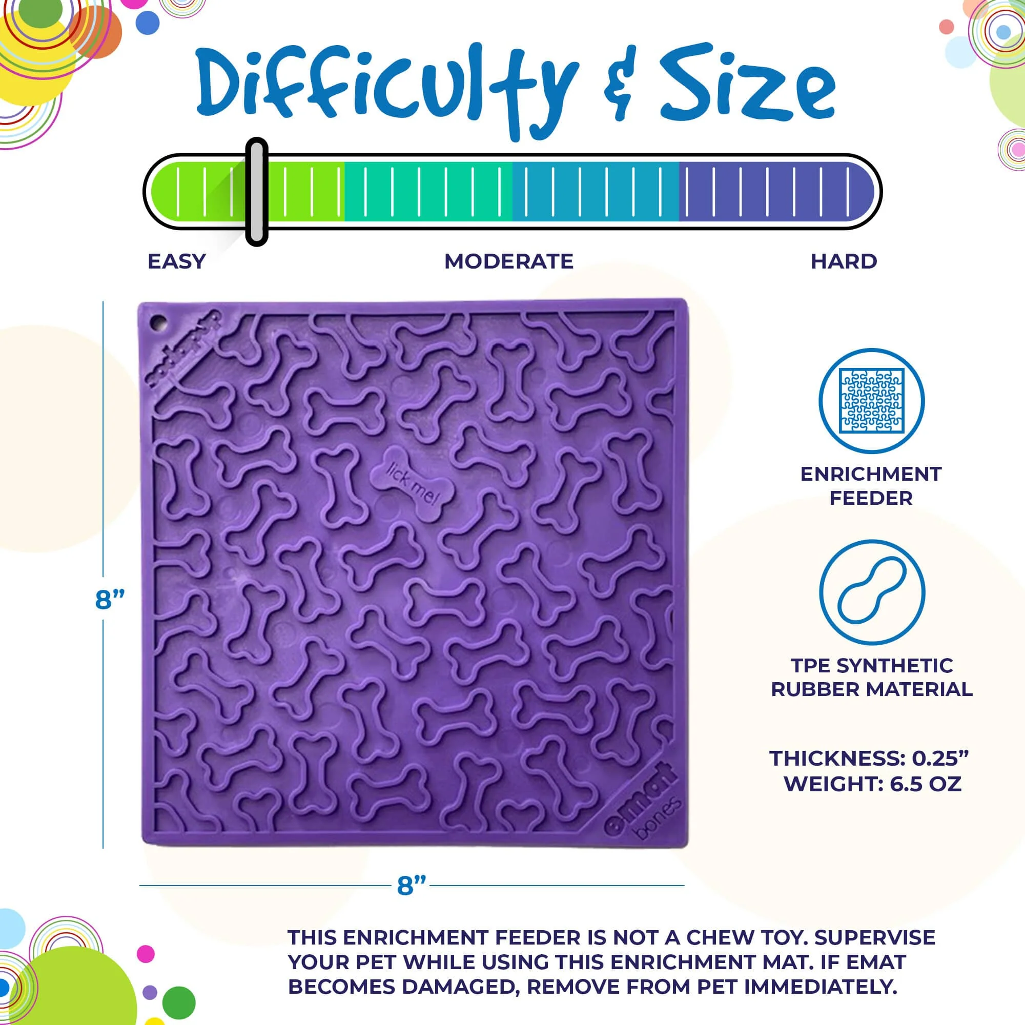 Bones eMat - Enrichment Lick Mat for Dogs and Cats | eMat Enrichment Toy for Anxiety Relief | SodaPup - Image 5
