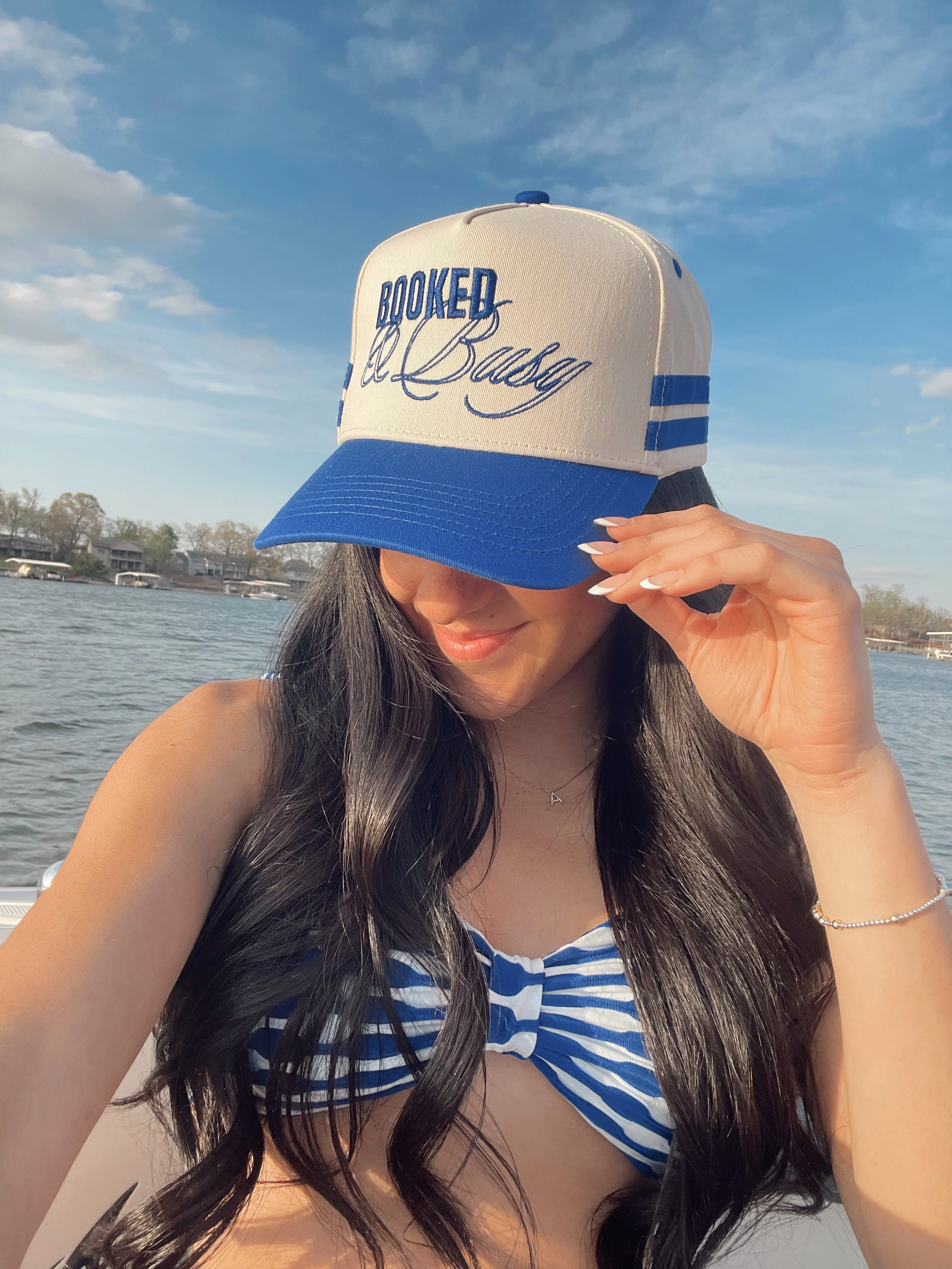 Booked and Busy - Royal Blue Vintage Trucker Hat - Image 2