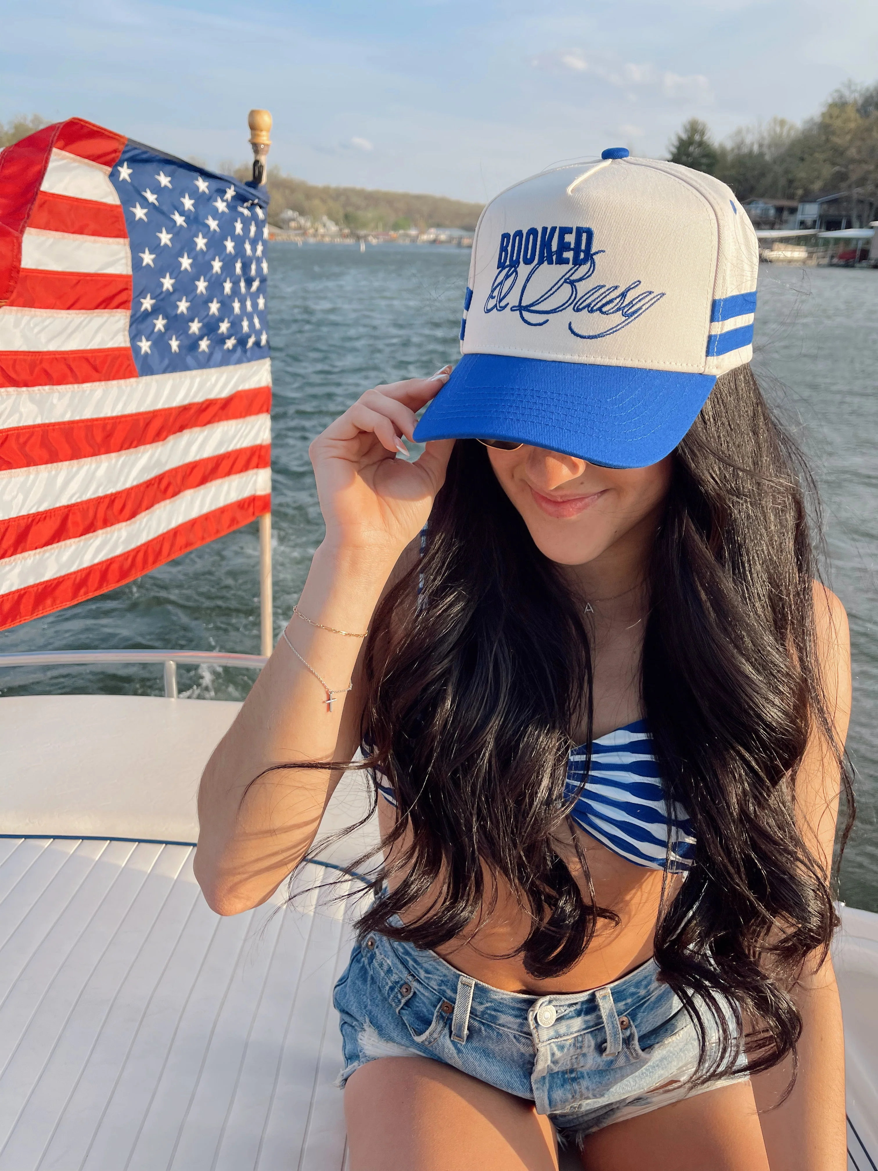 Booked and Busy - Royal Blue Vintage Trucker Hat - Image 3